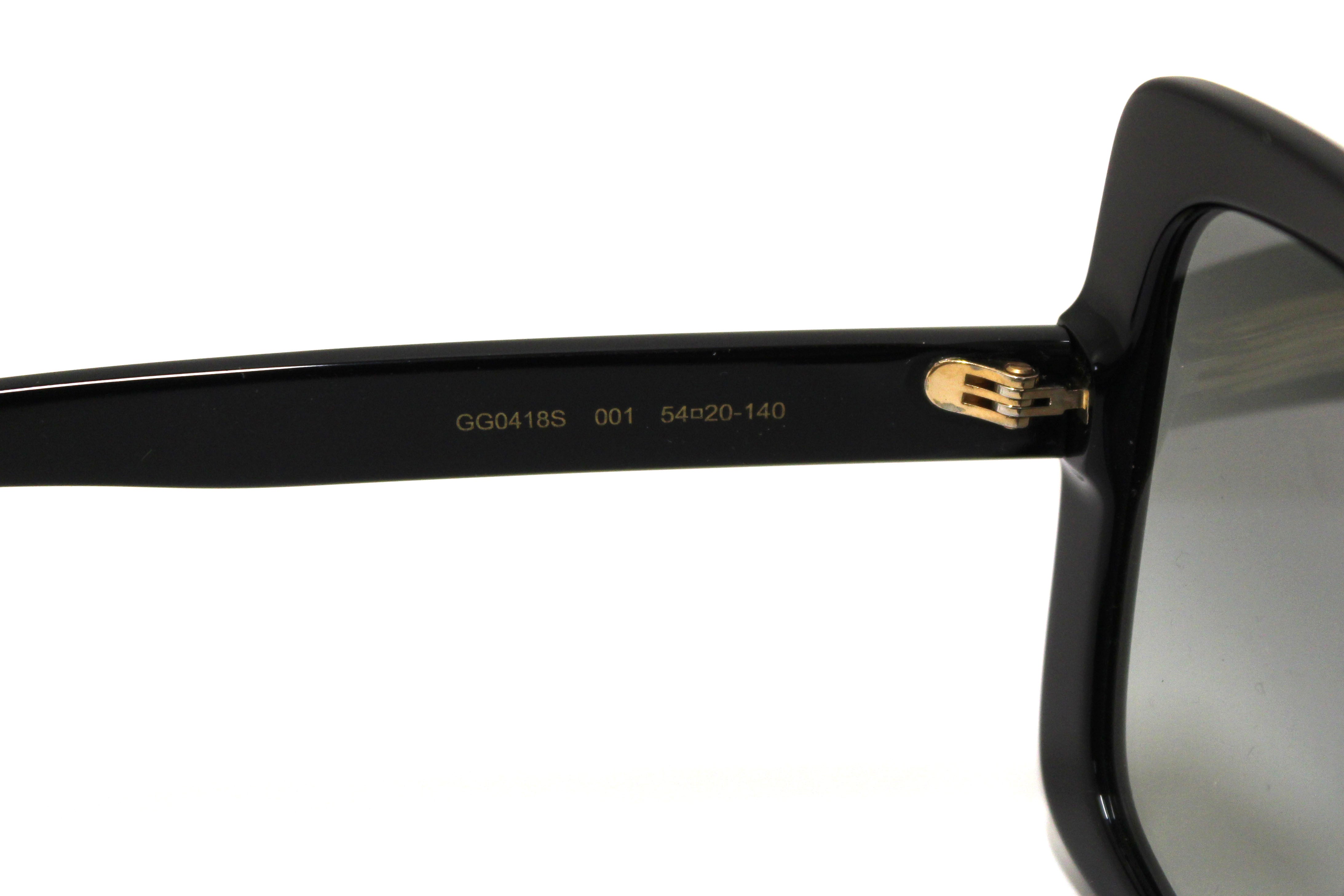 Authentic Gucci Black Square Oversized Retagular Sunglasses 541362