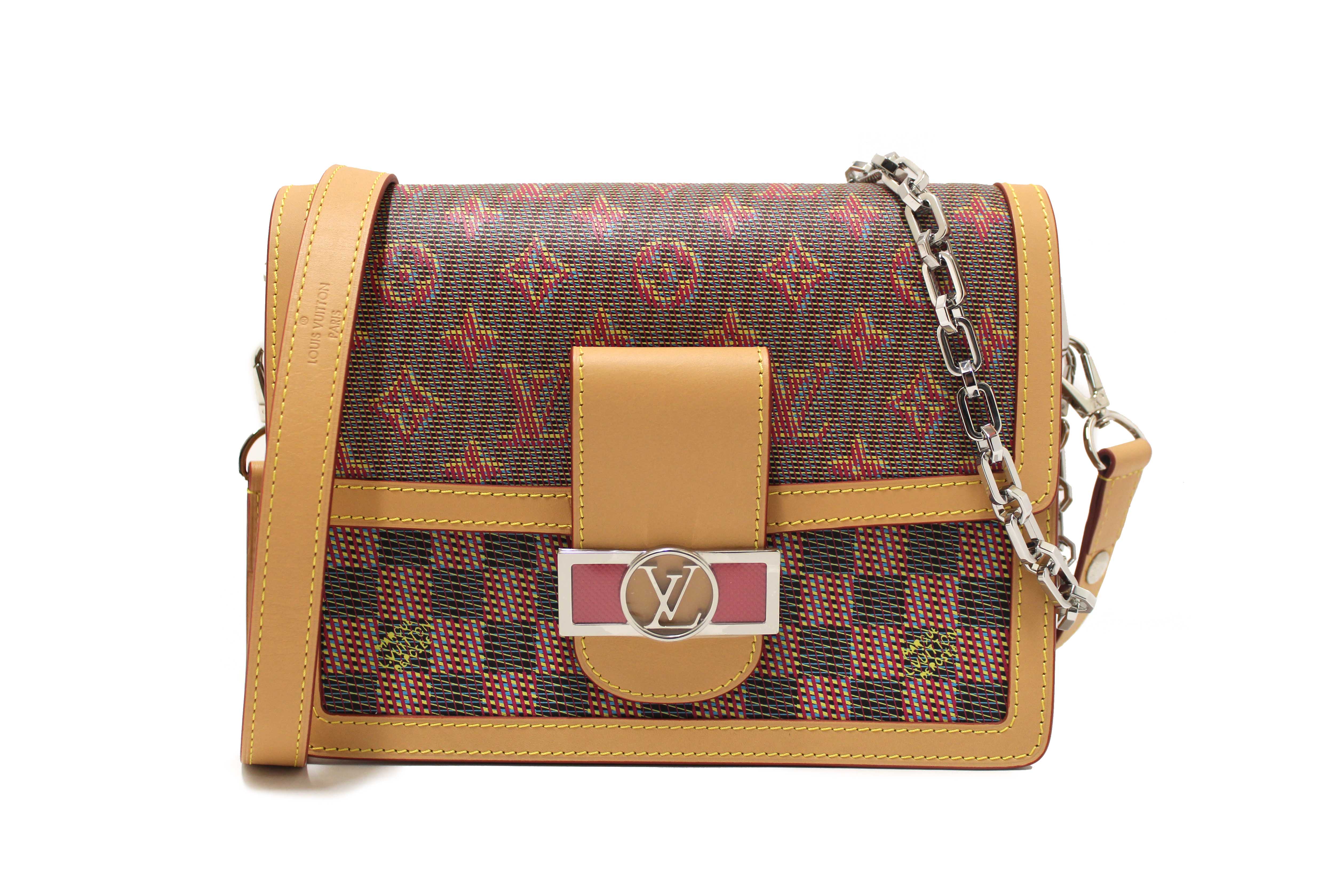 Authentic Louis Vuitton Limited Edition Damier Pop Dauphine MM Shoulder Bag