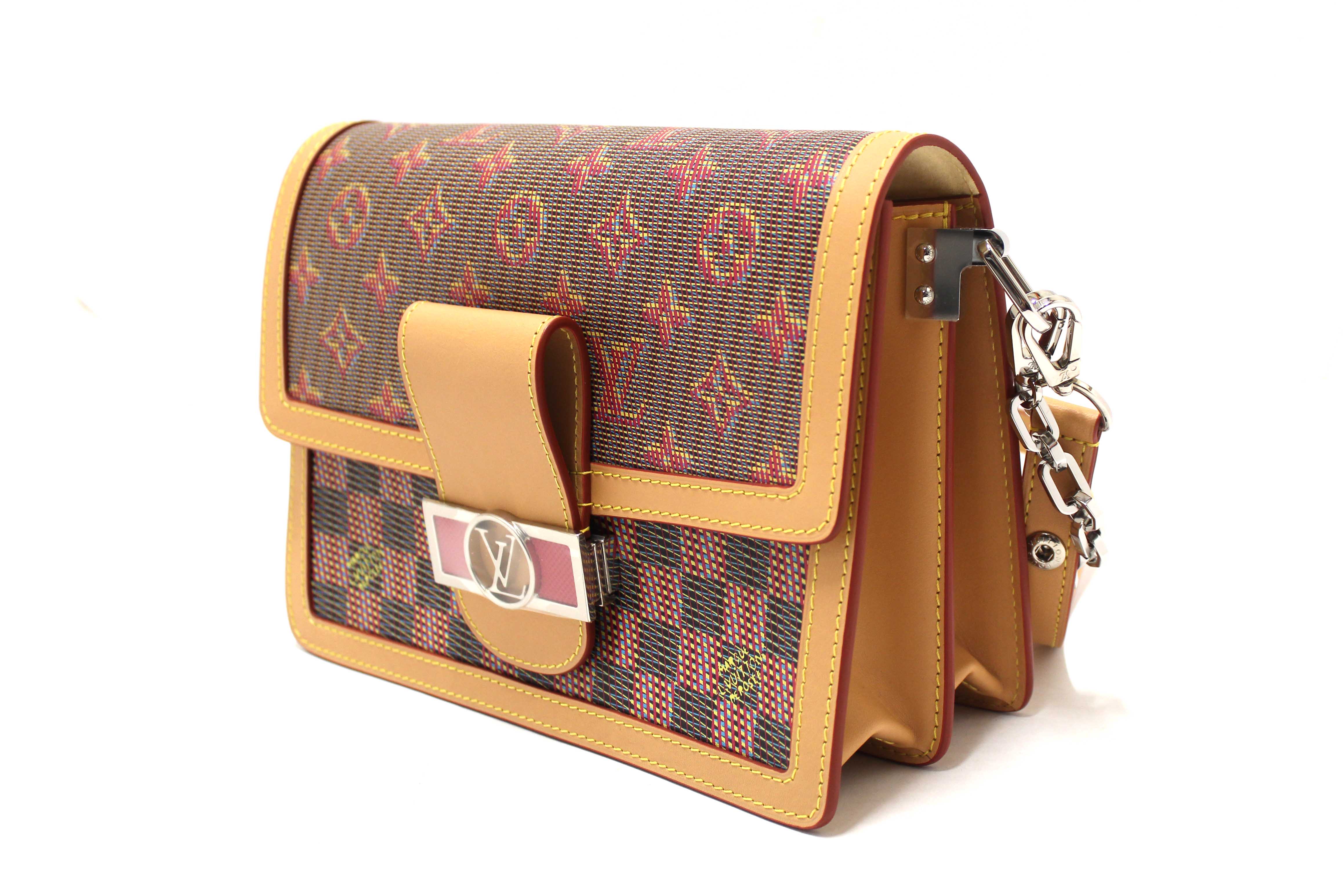 Authentic Louis Vuitton Limited Edition Damier Pop Dauphine MM Shoulder Bag