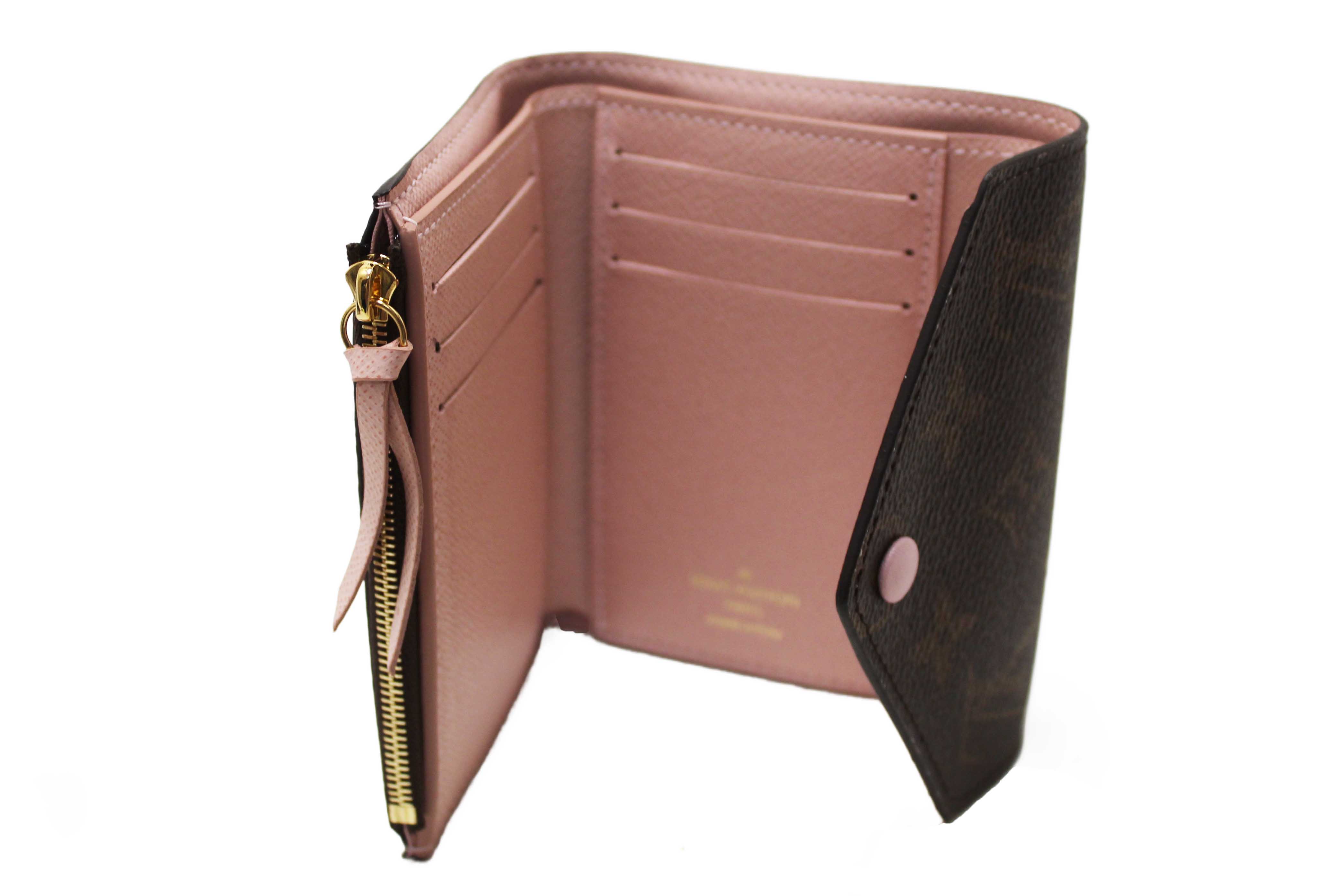 Authentic Louis Vuitton Classic Monogram Rose Ballerine Pink Victorine Wallet