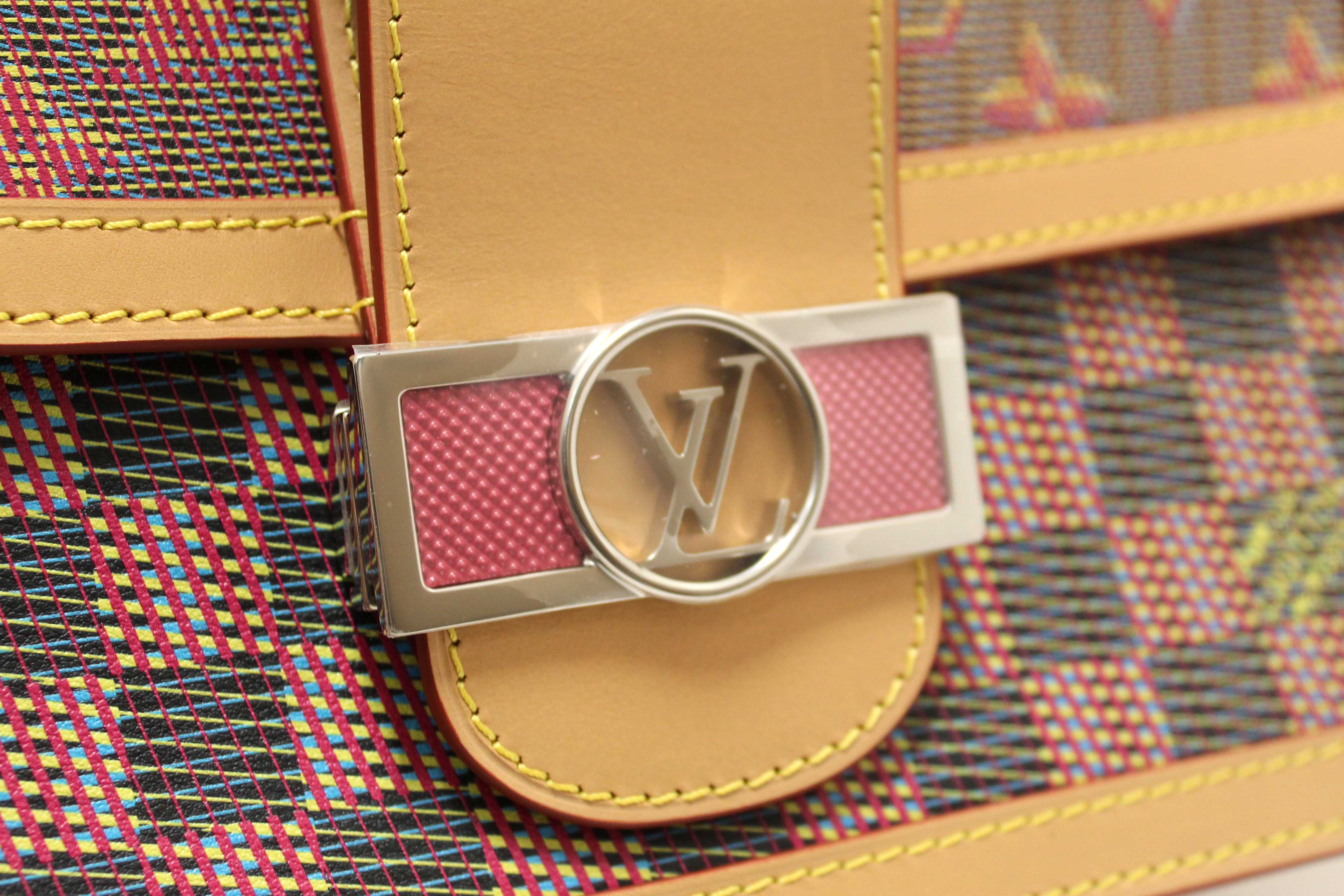 Authentic Louis Vuitton Limited Edition Damier Pop Dauphine MM Shoulder Bag