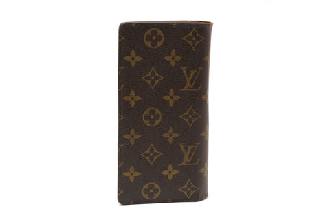 Authentic Louis Vuitton Classic Monogram Canvas Brazza Long Wallet