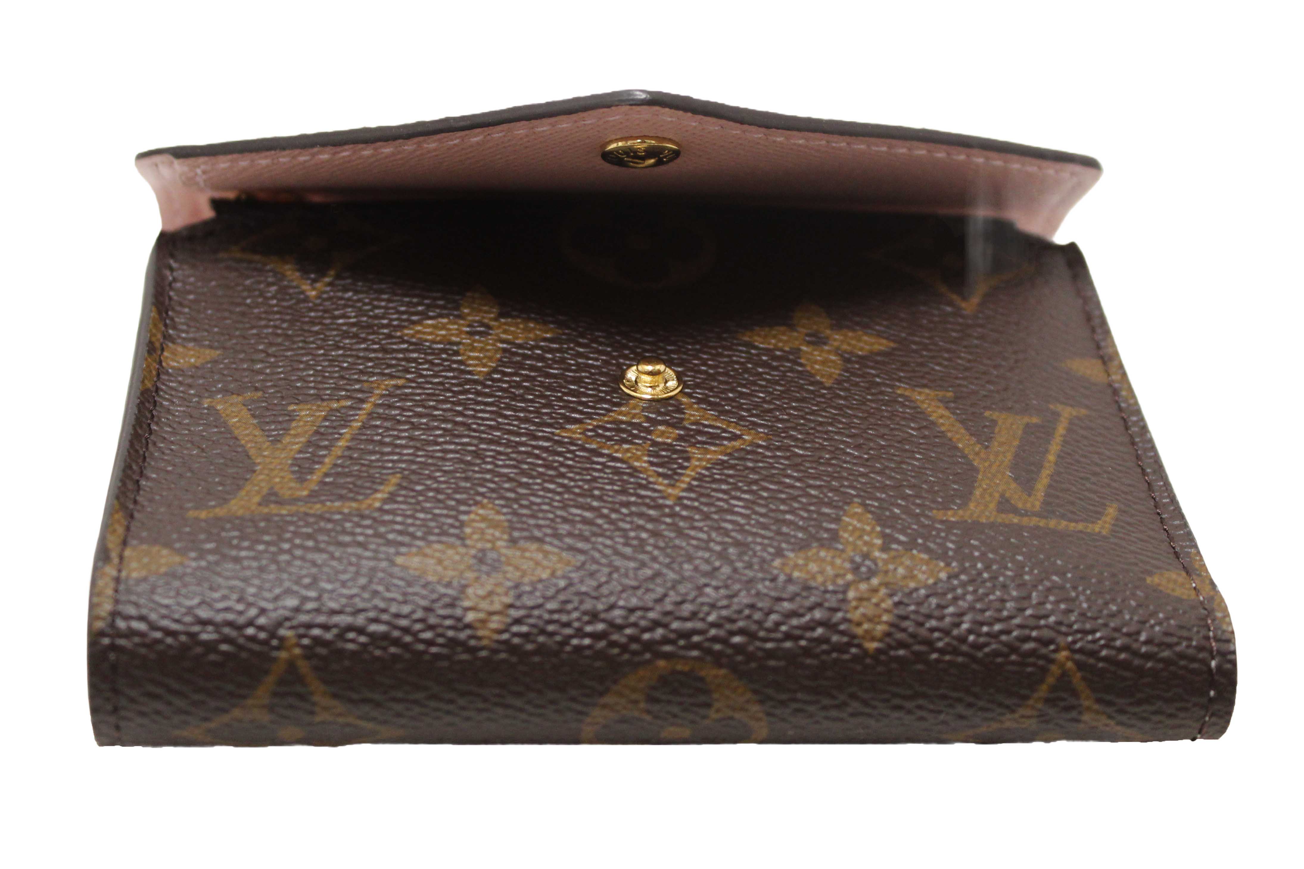 Authentic Louis Vuitton Classic Monogram Rose Ballerine Pink Victorine Wallet