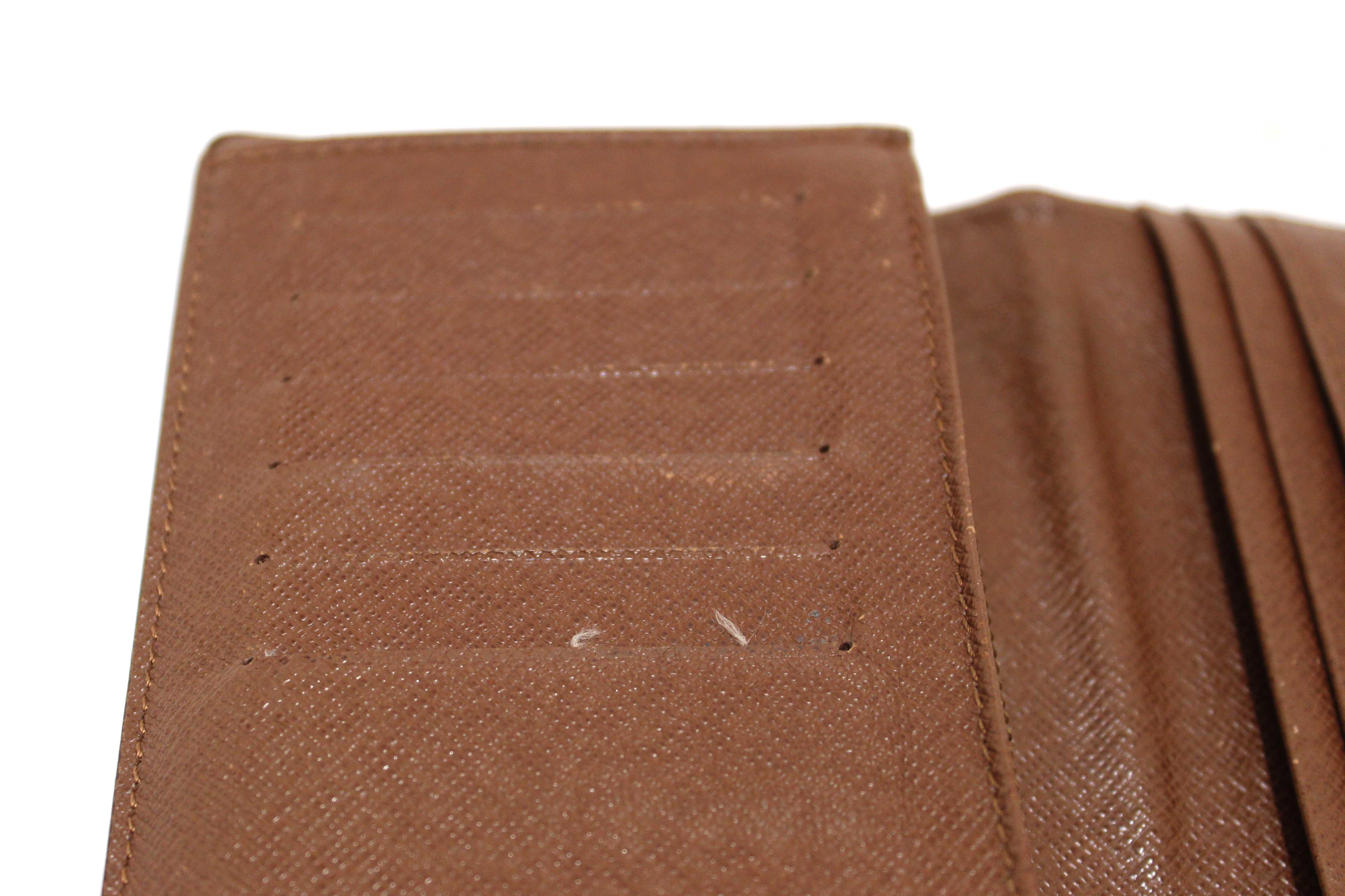 Authentic Louis Vuitton Classic Monogram Canvas Brazza Long Wallet