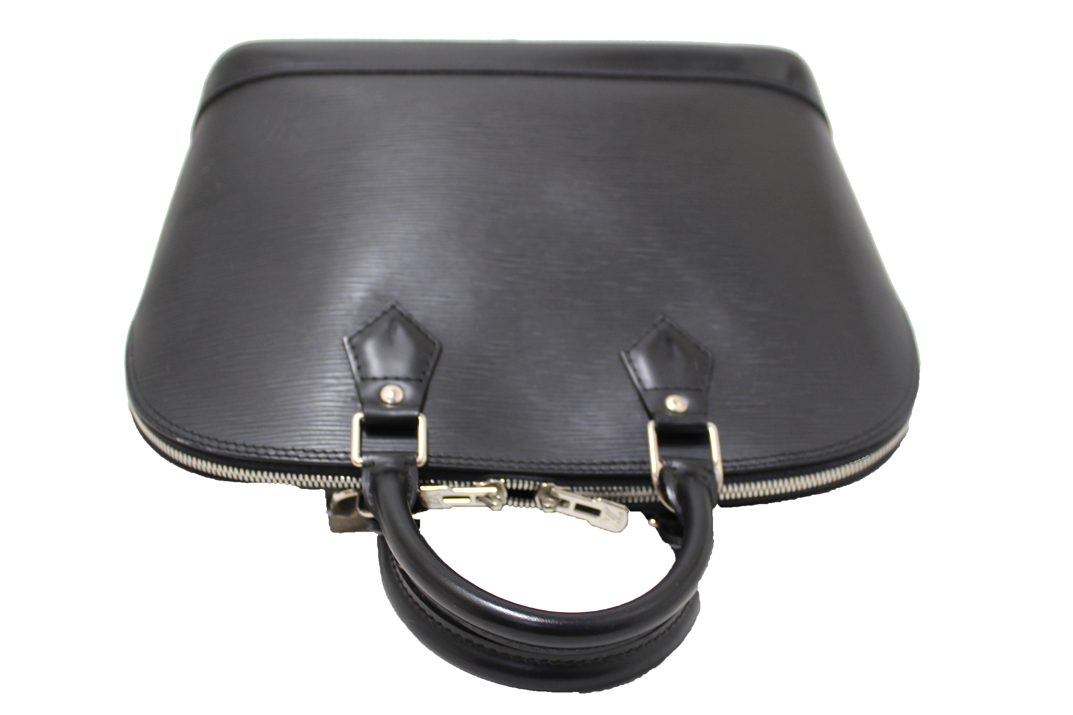 Authentic Louis Vuitton Black Epi Leather Alma PM Hand Bag