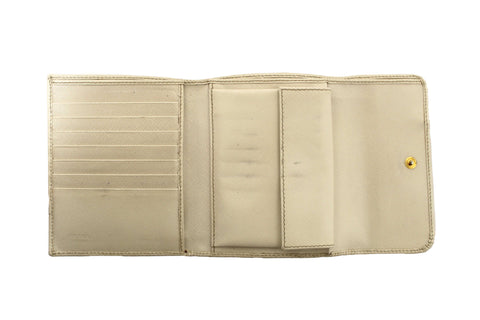 Authentic Prada White Saffiano Leather Bifold Medium Wallet