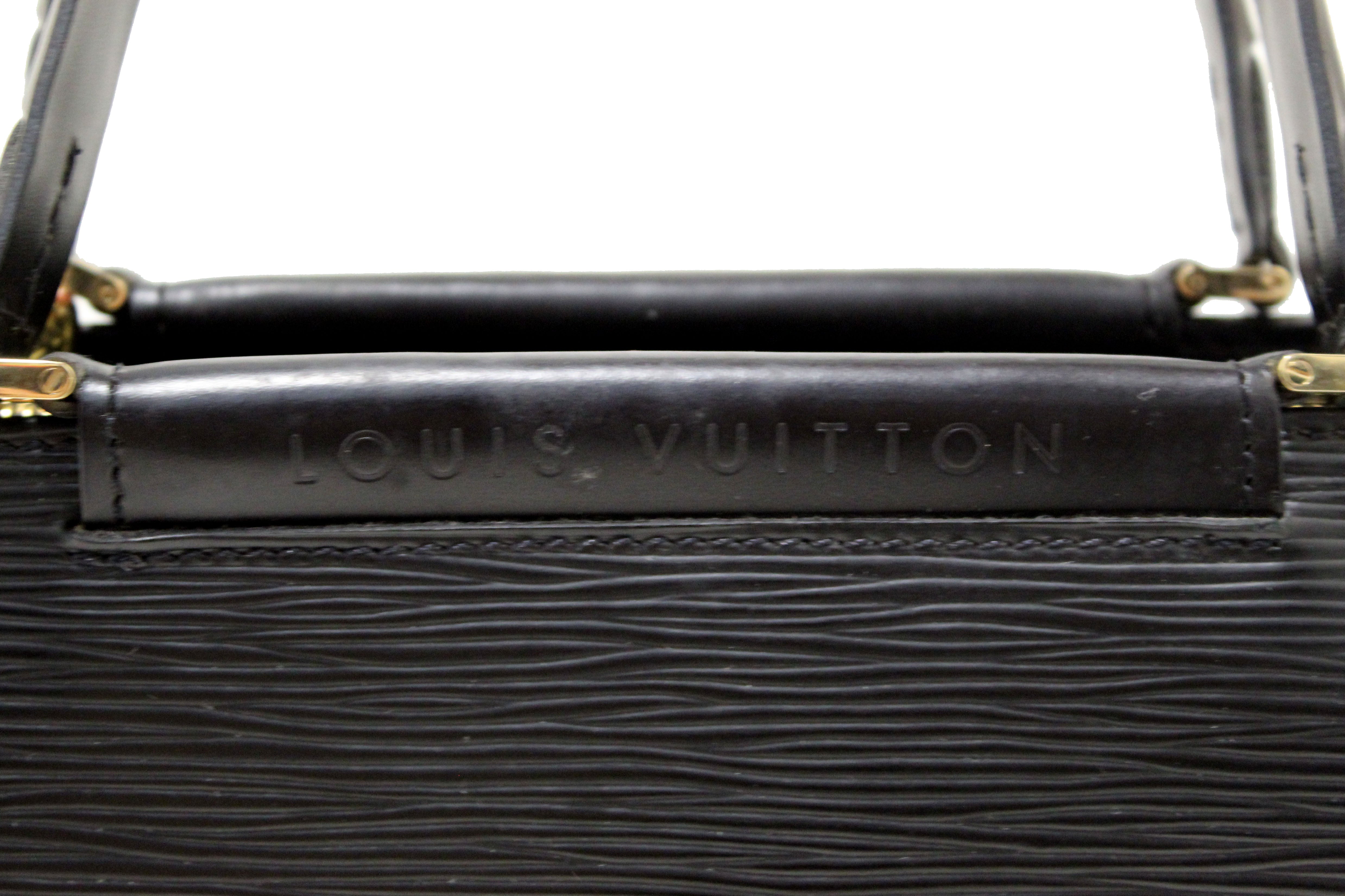 Authentic Louis Vuitton Black Epi Leather Figari PM Handbag