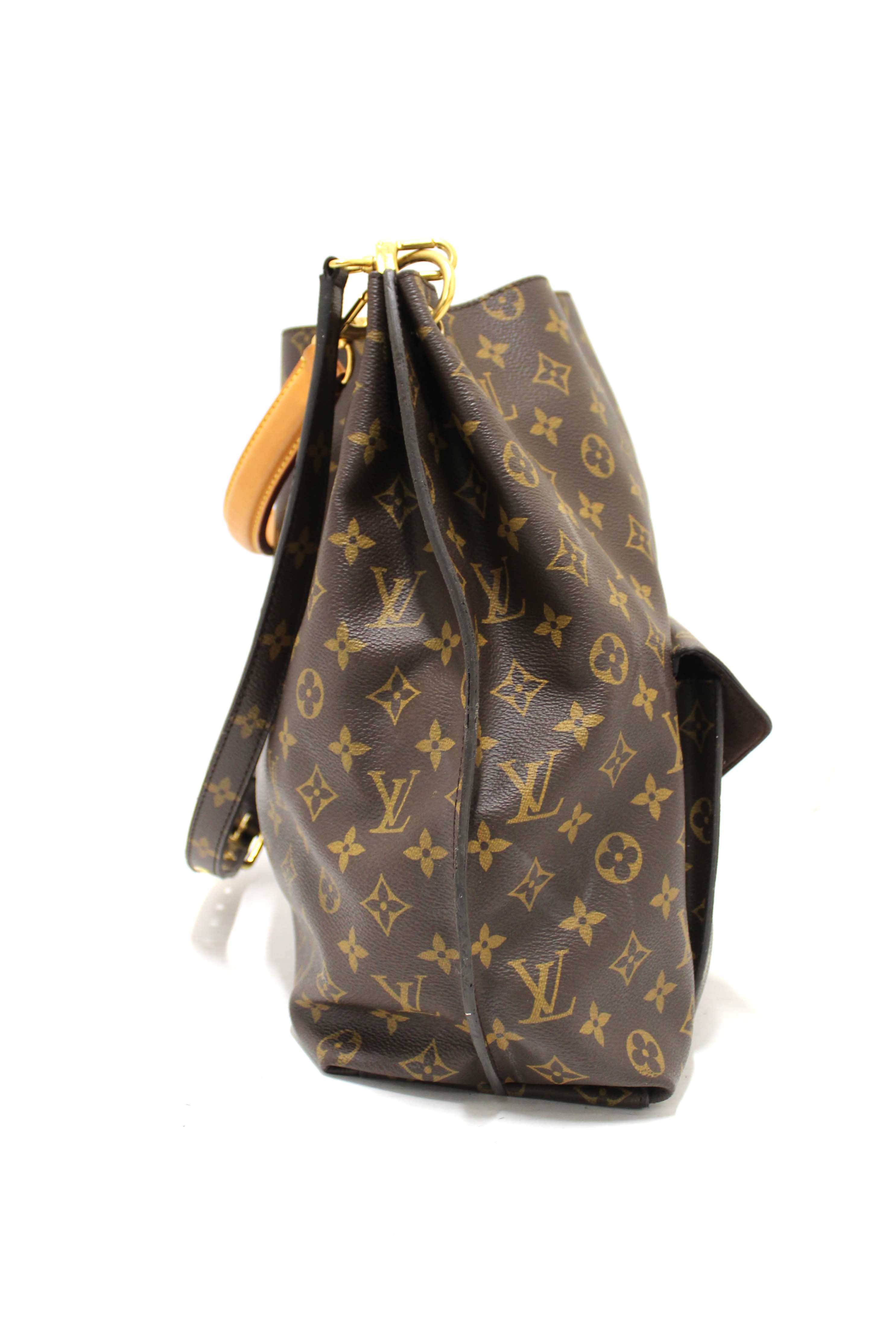 Authentic Louis Classic Monogram Canvas Metis Tote Shoulder Bag