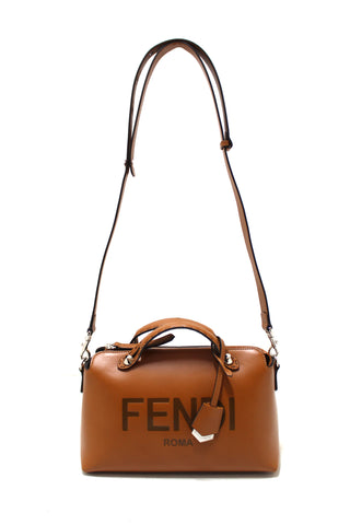 Authentic Fendi Brown Leather By the Way Medium Boston Bag