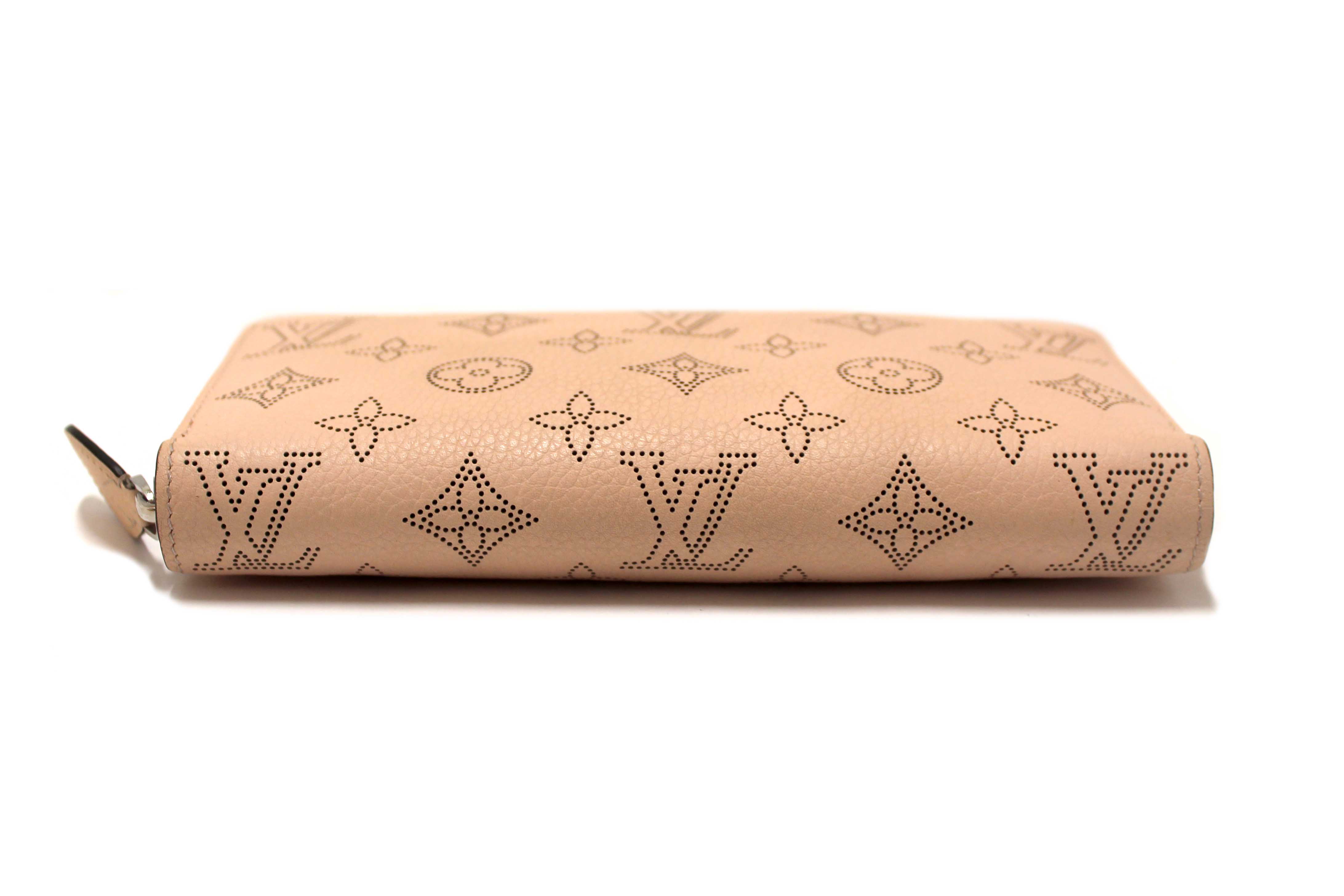 Authentic Louis Vuitton Pink Mahina Leather Zippy Wallet