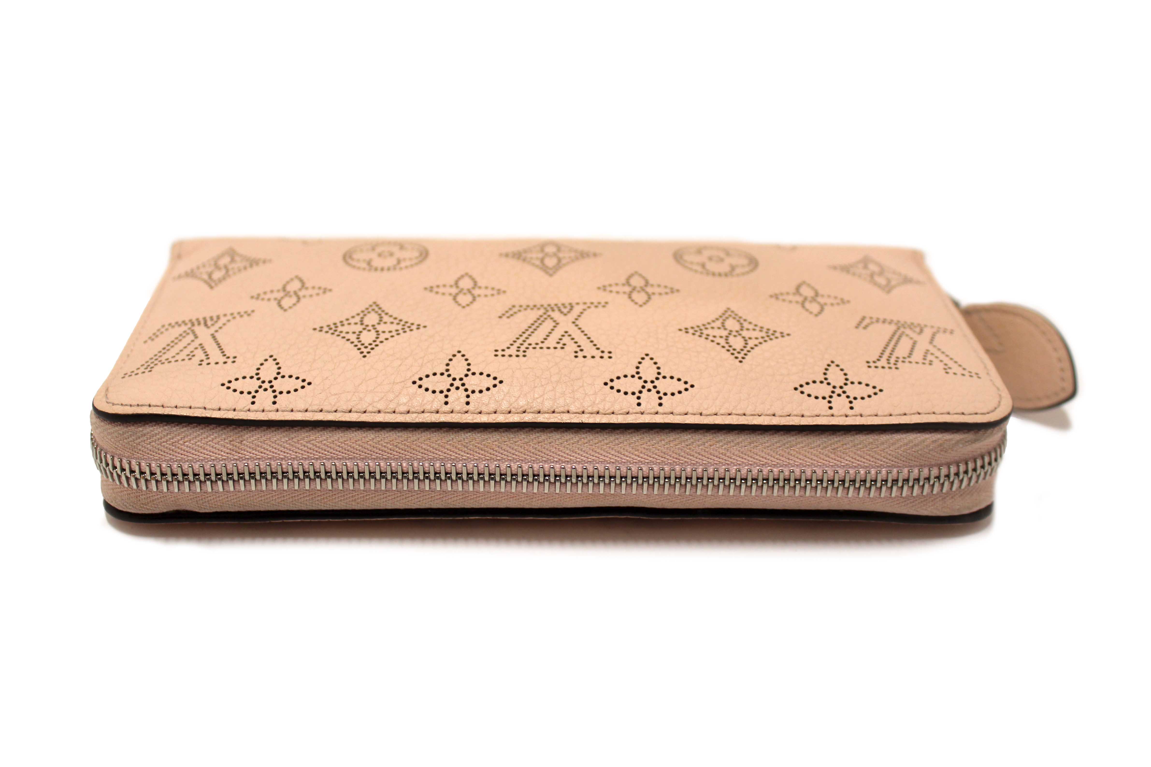 Authentic Louis Vuitton Pink Mahina Leather Zippy Wallet