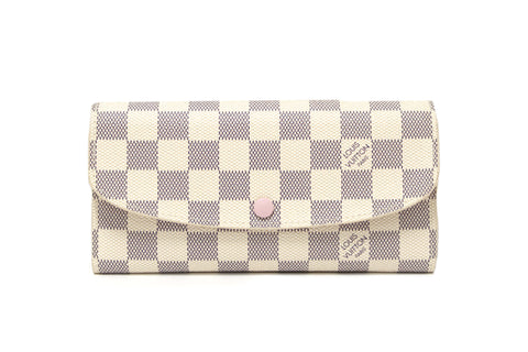 Authentic New Louis Vuitton Damier Azur Canvas Emilie Flap Wallet