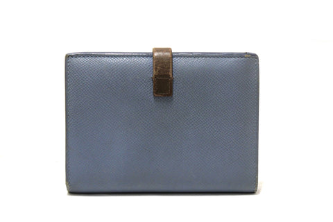 Authentic Celine Celine Blue/Grey Leather Multifunction Strap Wallet
