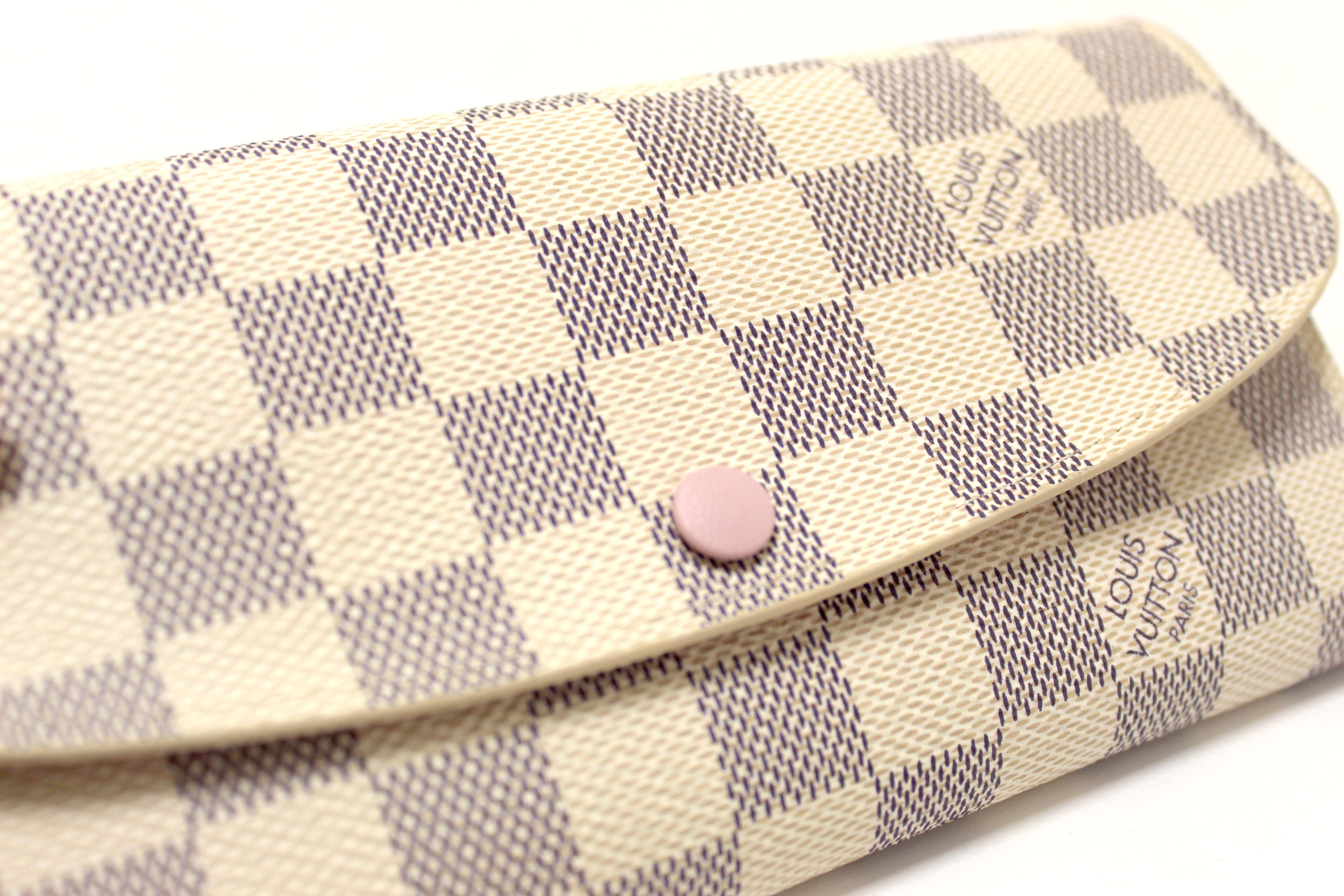 Authentic New Louis Vuitton Damier Azur Canvas Emilie Flap Wallet