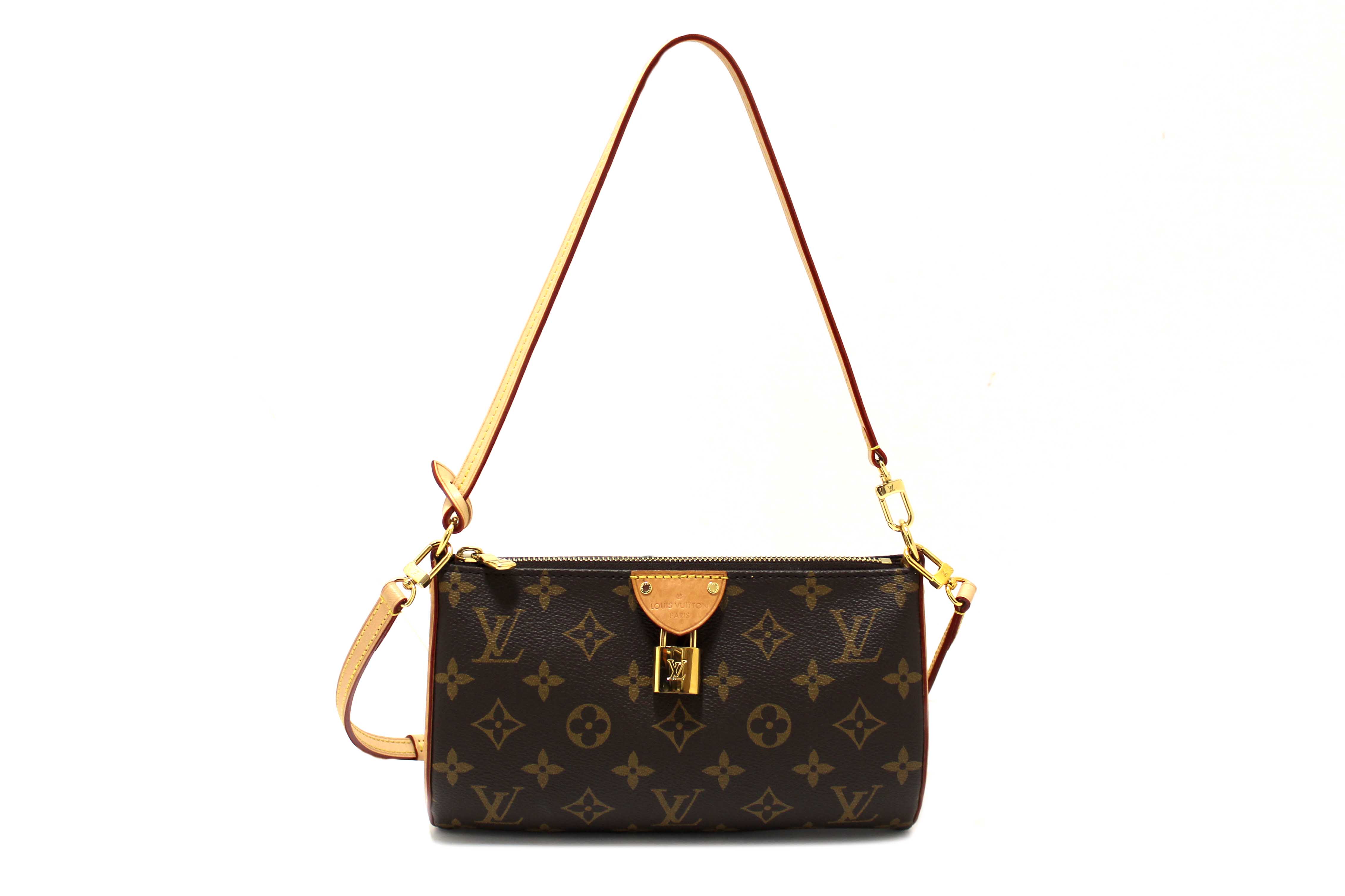 Authentic Louis Vuitton Classic Monogram Pochette Tirette Crossbody Bag
