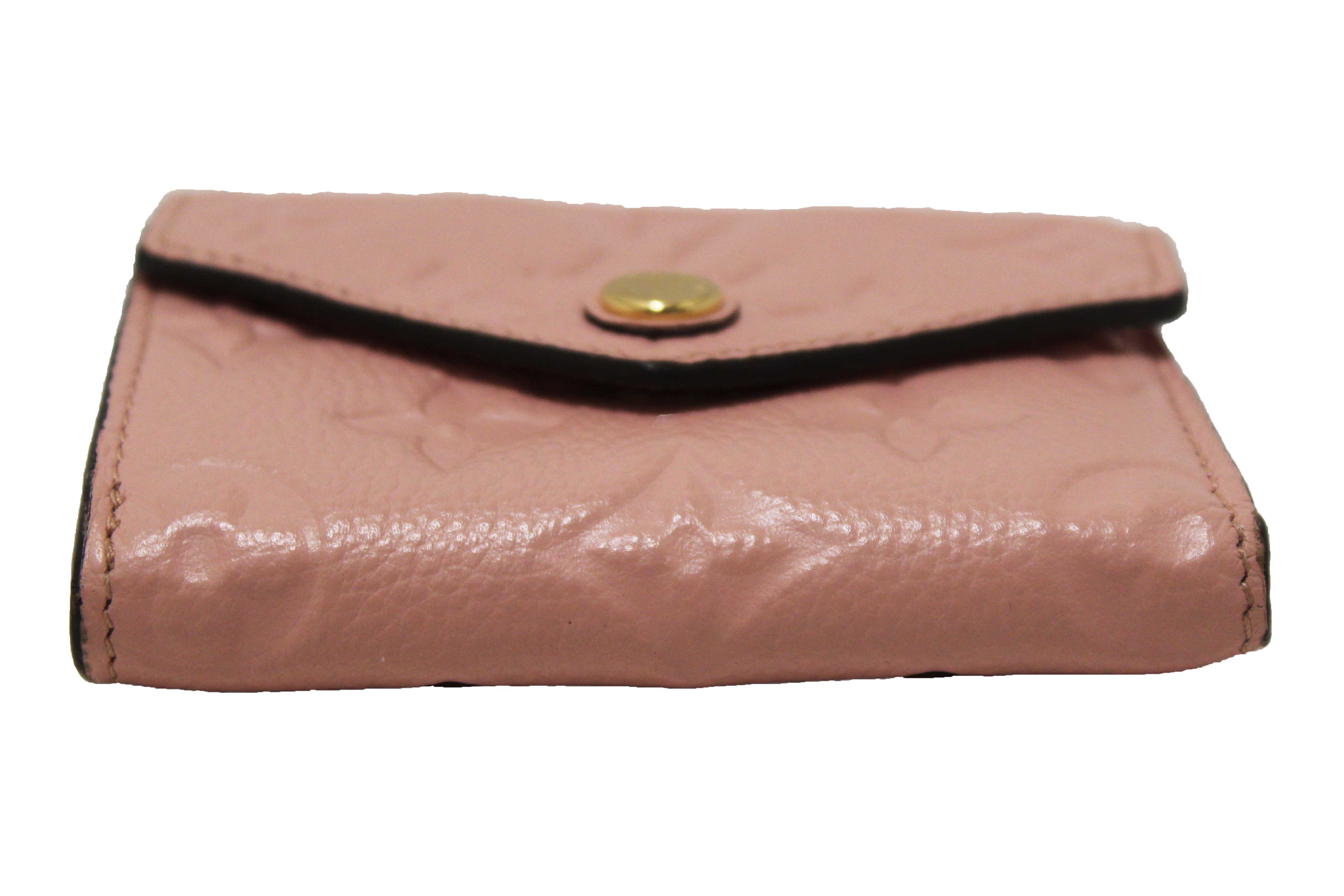 Authentic Louis Vuitton Pink Monogram Empreinte Leather Zoe Wallet