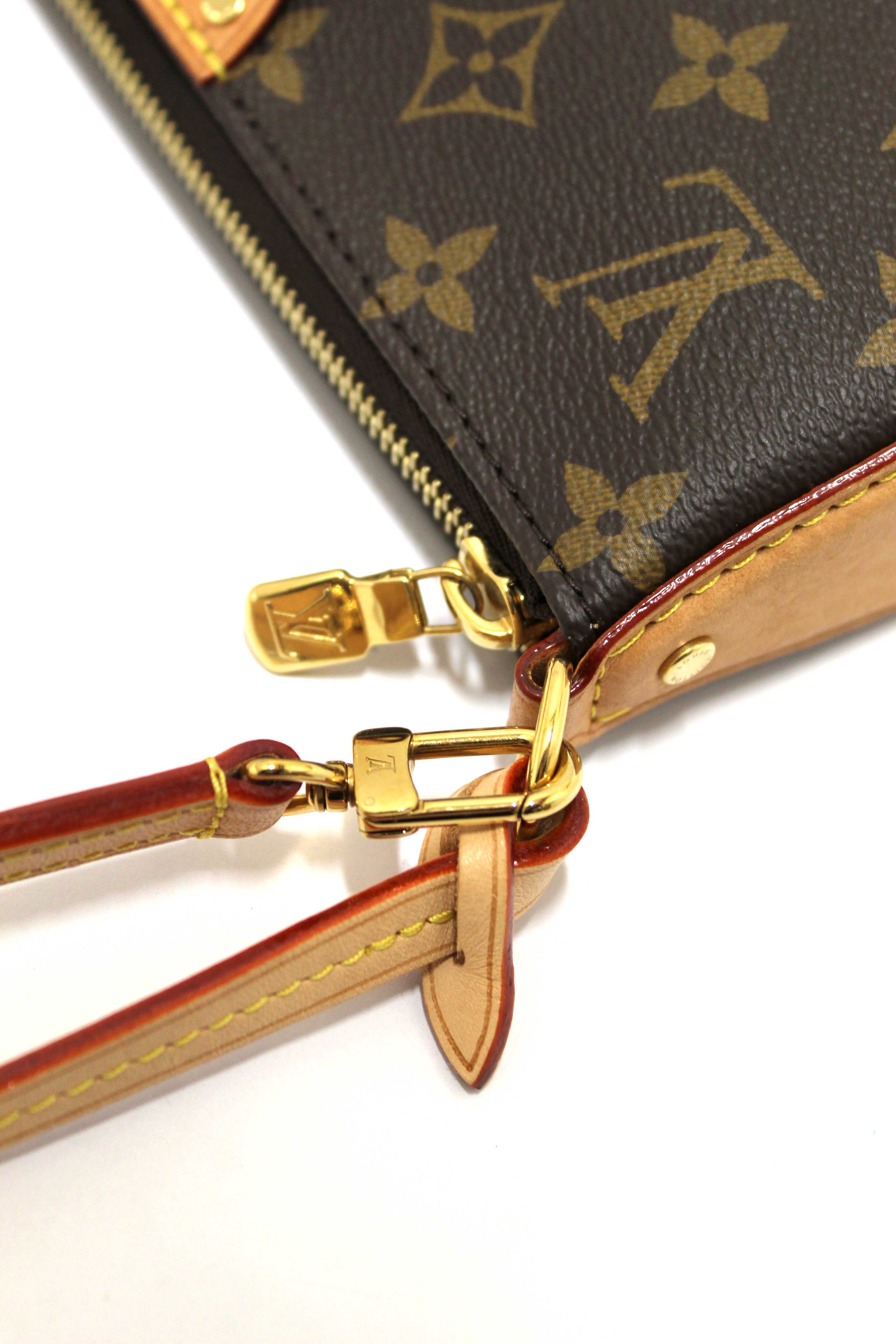 Authentic Louis Vuitton Classic Monogram Pochette Tirette Crossbody Bag