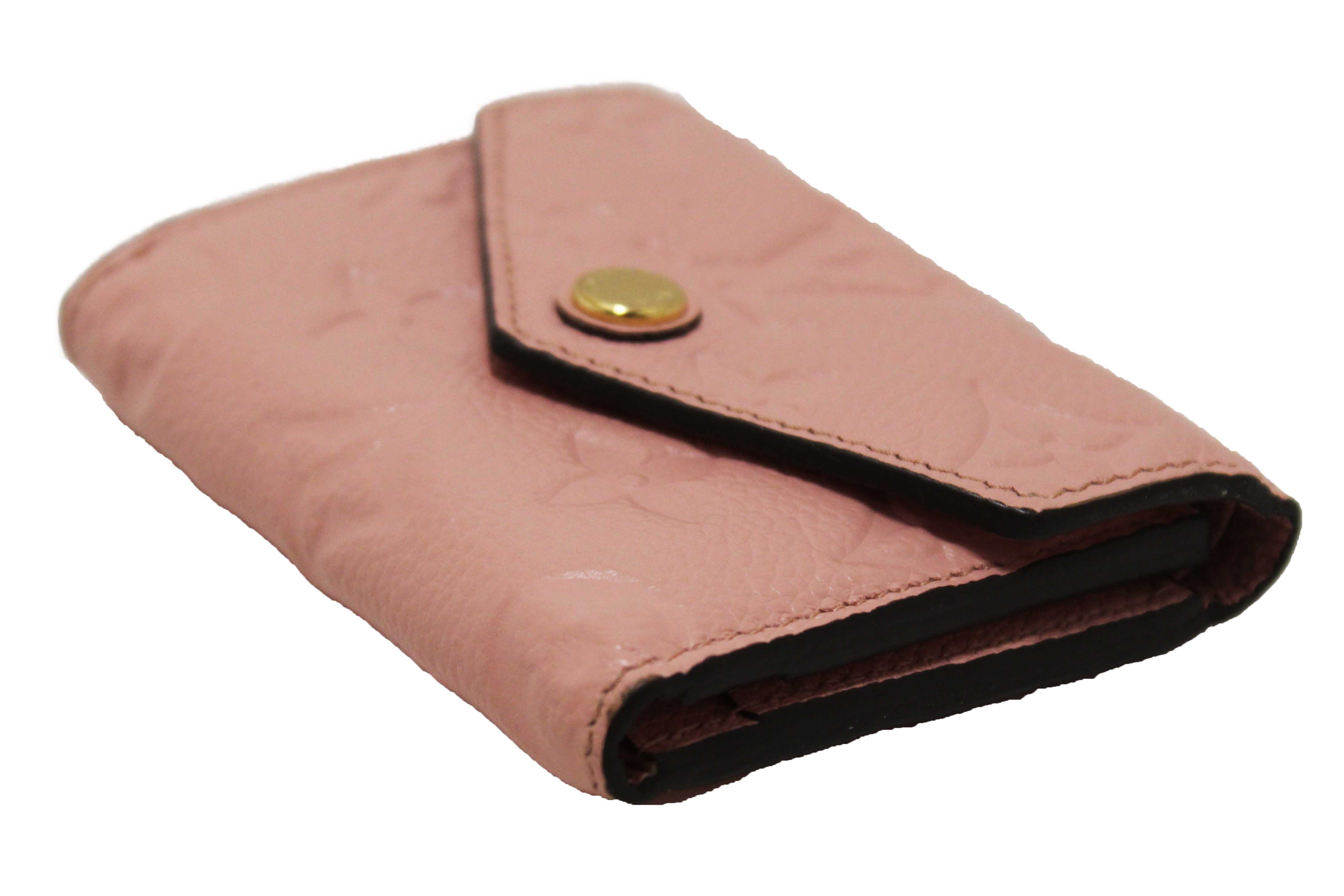 Authentic Louis Vuitton Pink Monogram Empreinte Leather Zoe Wallet