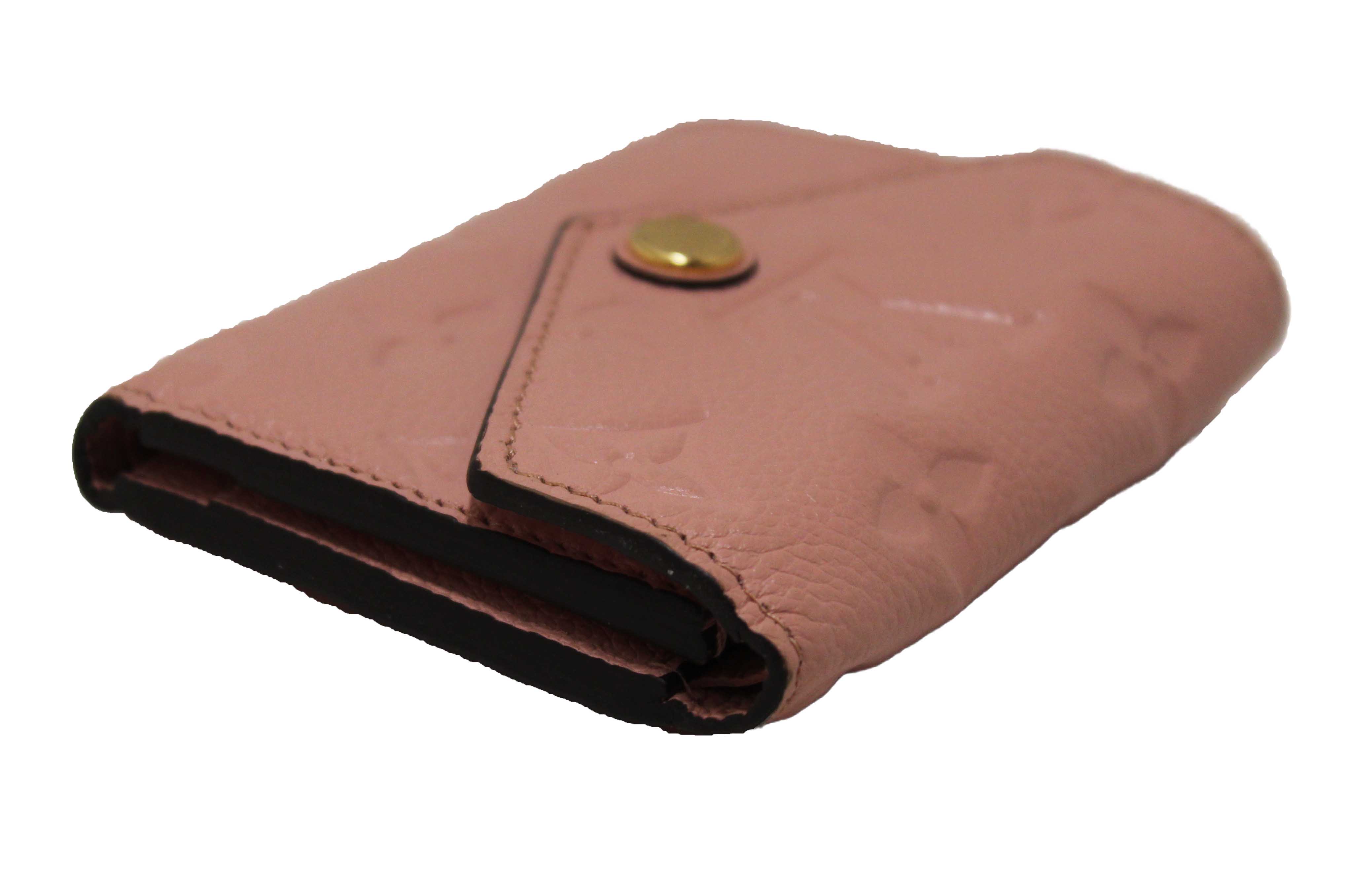 Authentic Louis Vuitton Pink Monogram Empreinte Leather Zoe Wallet