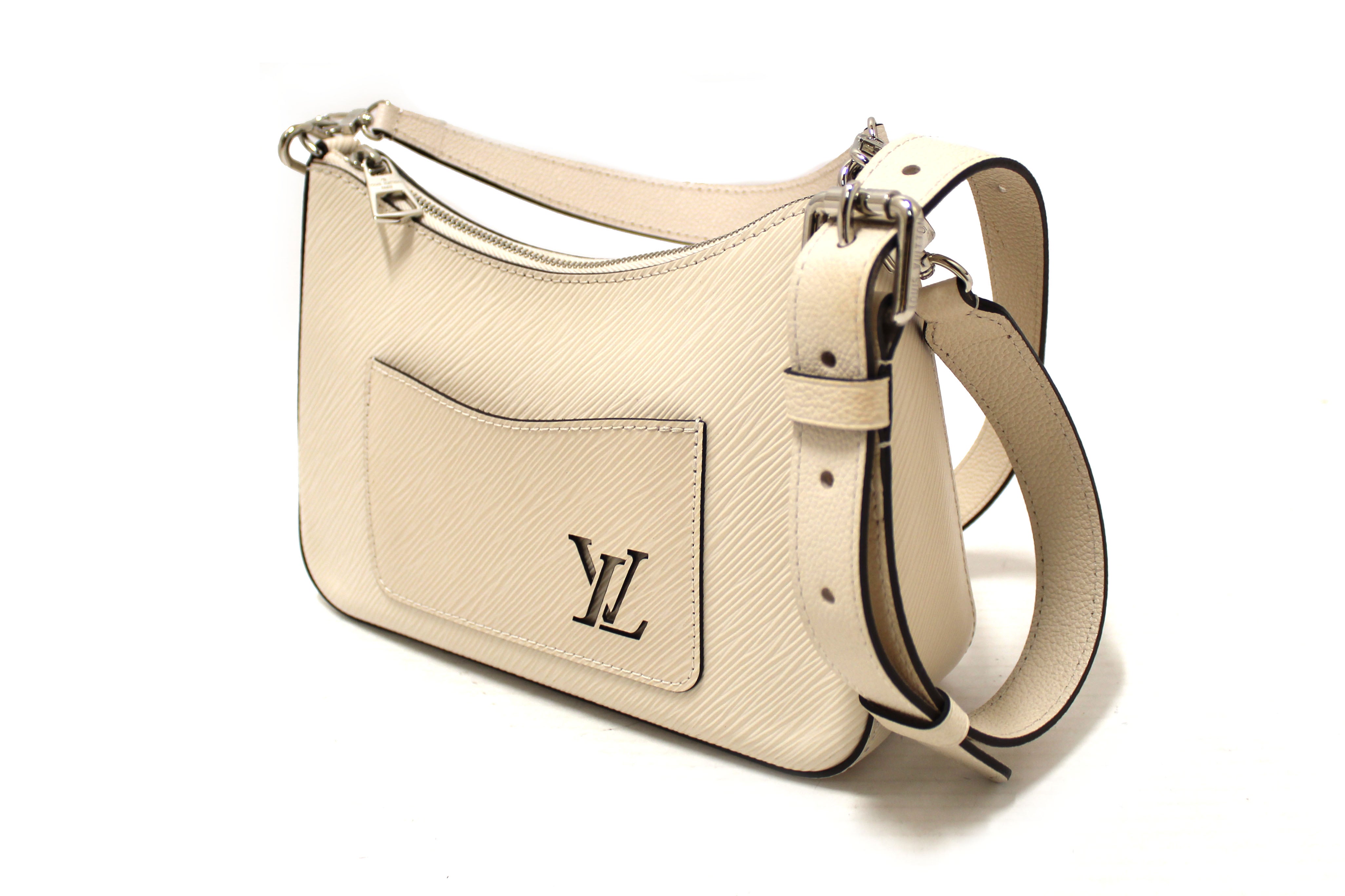 Authentic Louis Vuitton White Epi Leather Marelle Shoulder/Messenger Bag