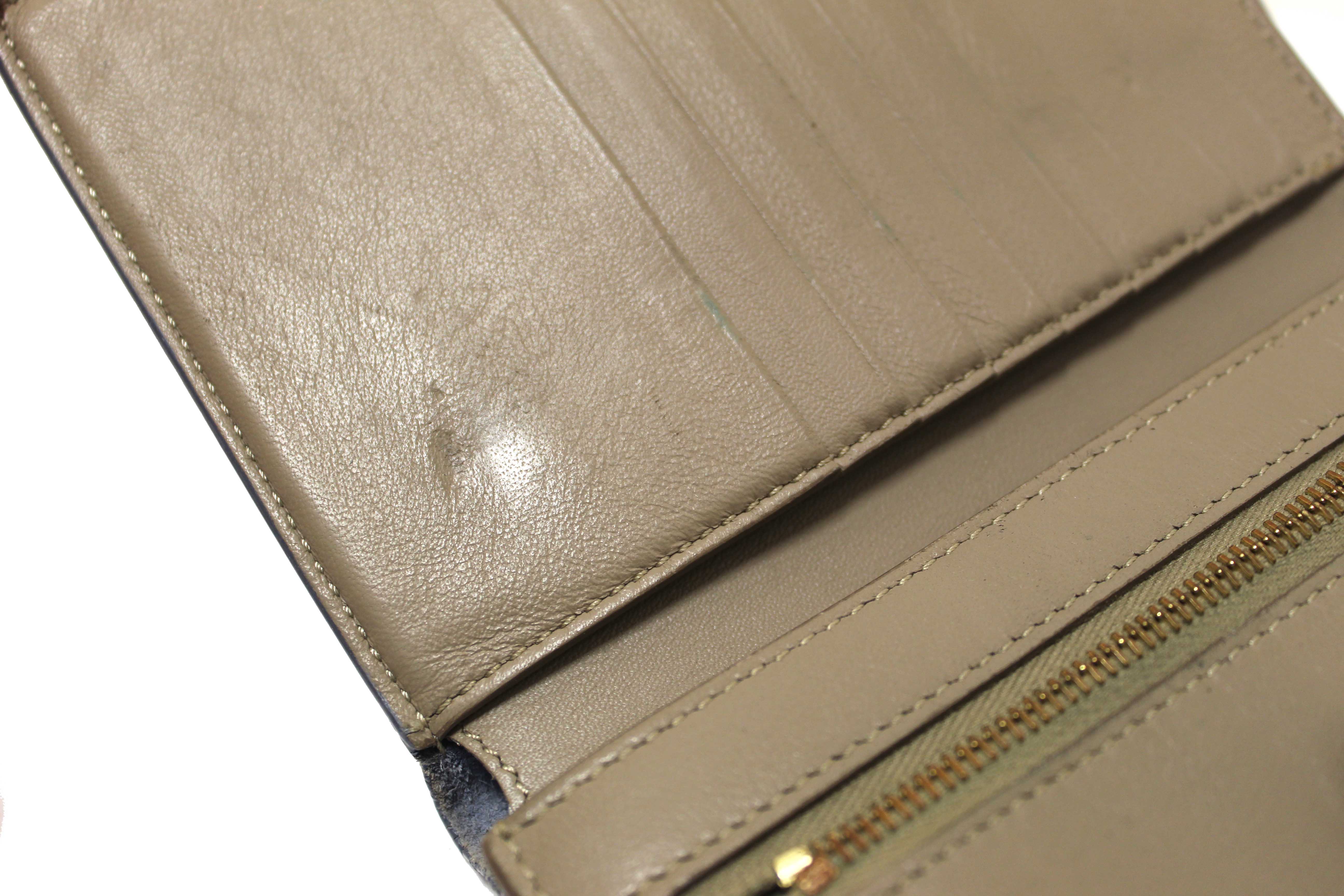 Authentic Celine Celine Blue/Grey Leather Multifunction Strap Wallet