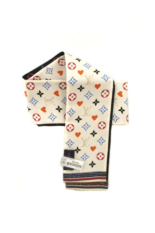 NEW Authentic Louis Vuitton Game On Monogram Heart Twilly Bandeau Scarf