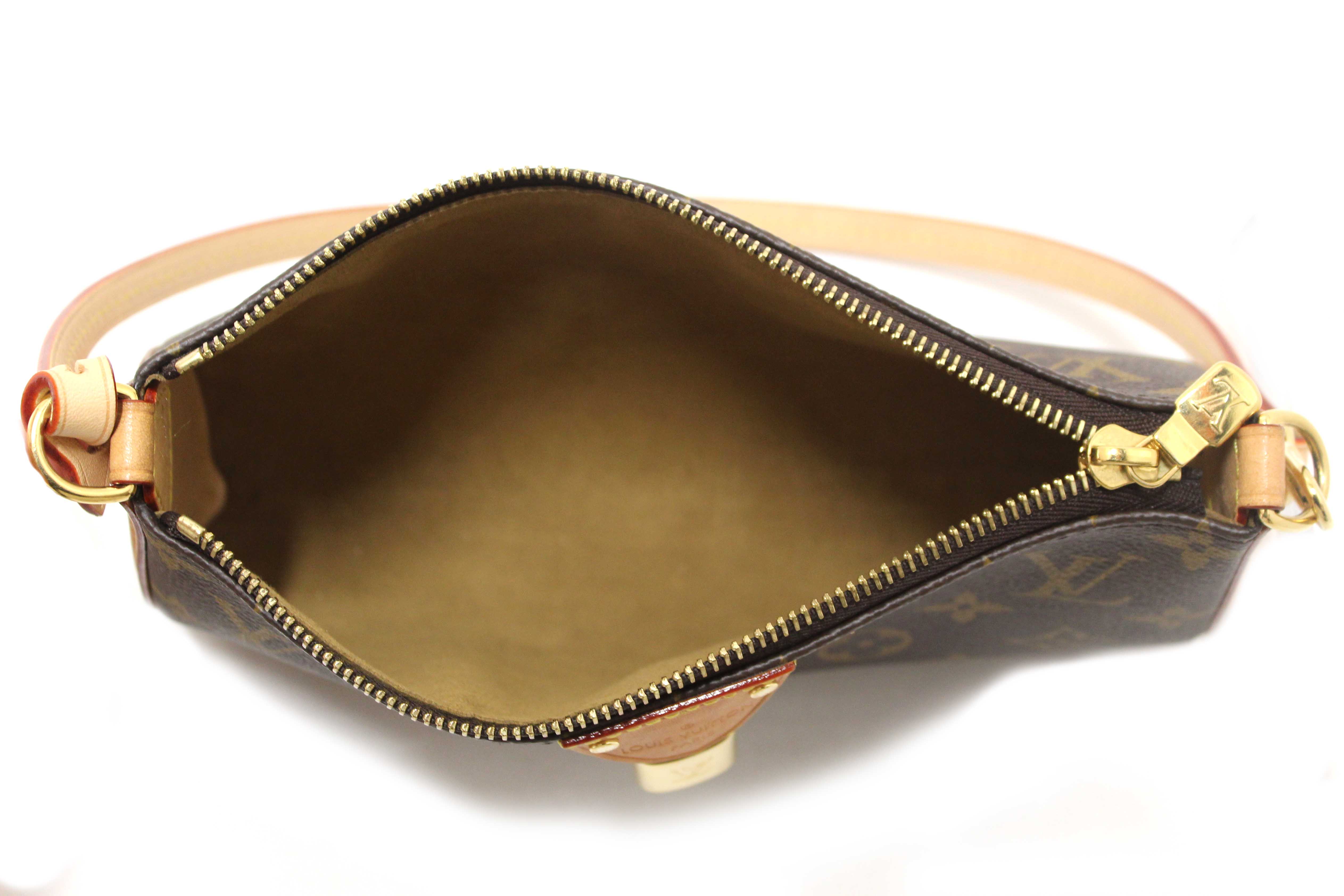 Authentic Louis Vuitton Classic Monogram Pochette Tirette Crossbody Bag