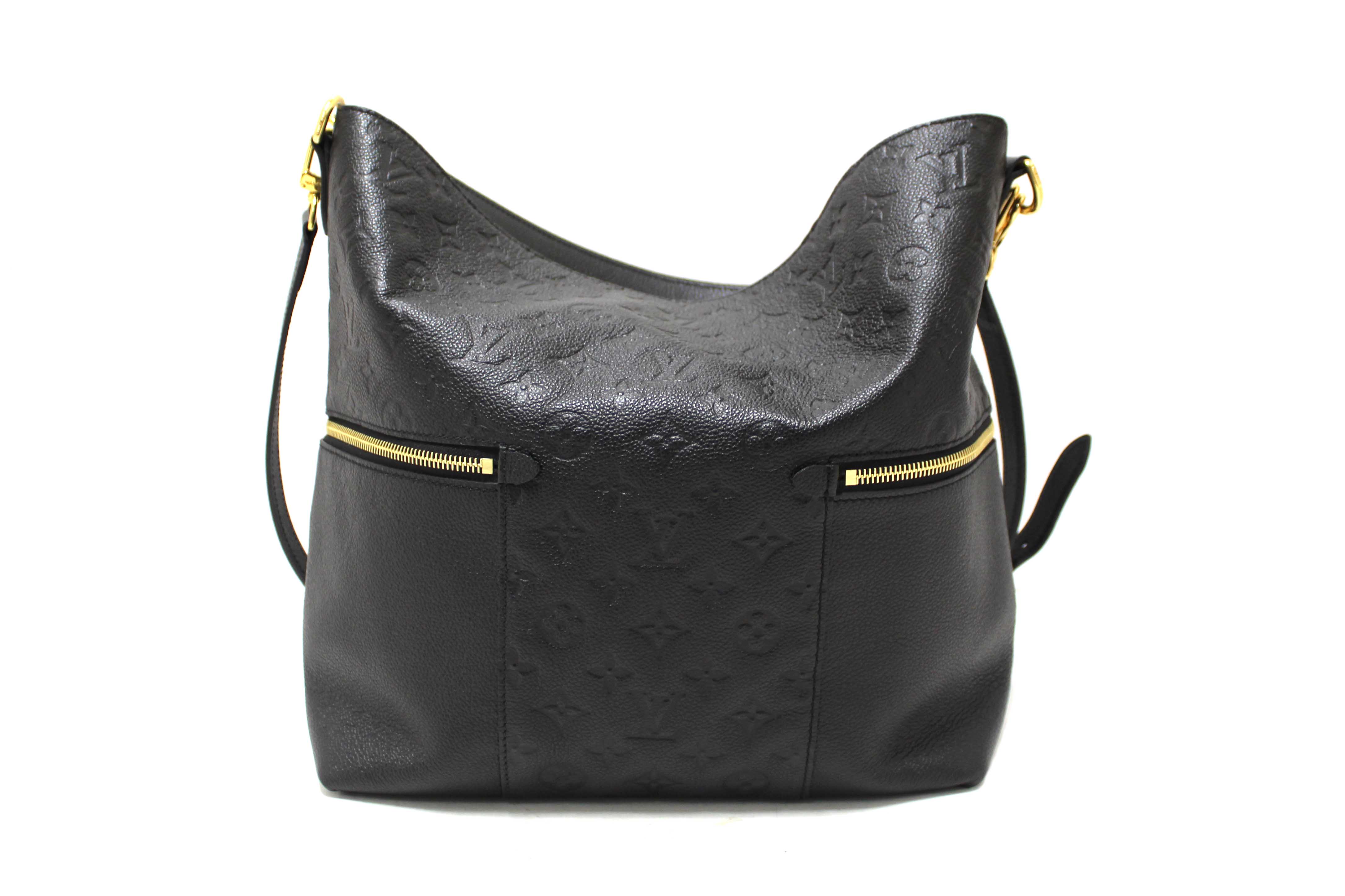Authentic Louis Vuitton Black Monogram Empreinte Leather Melie Hobo Bag