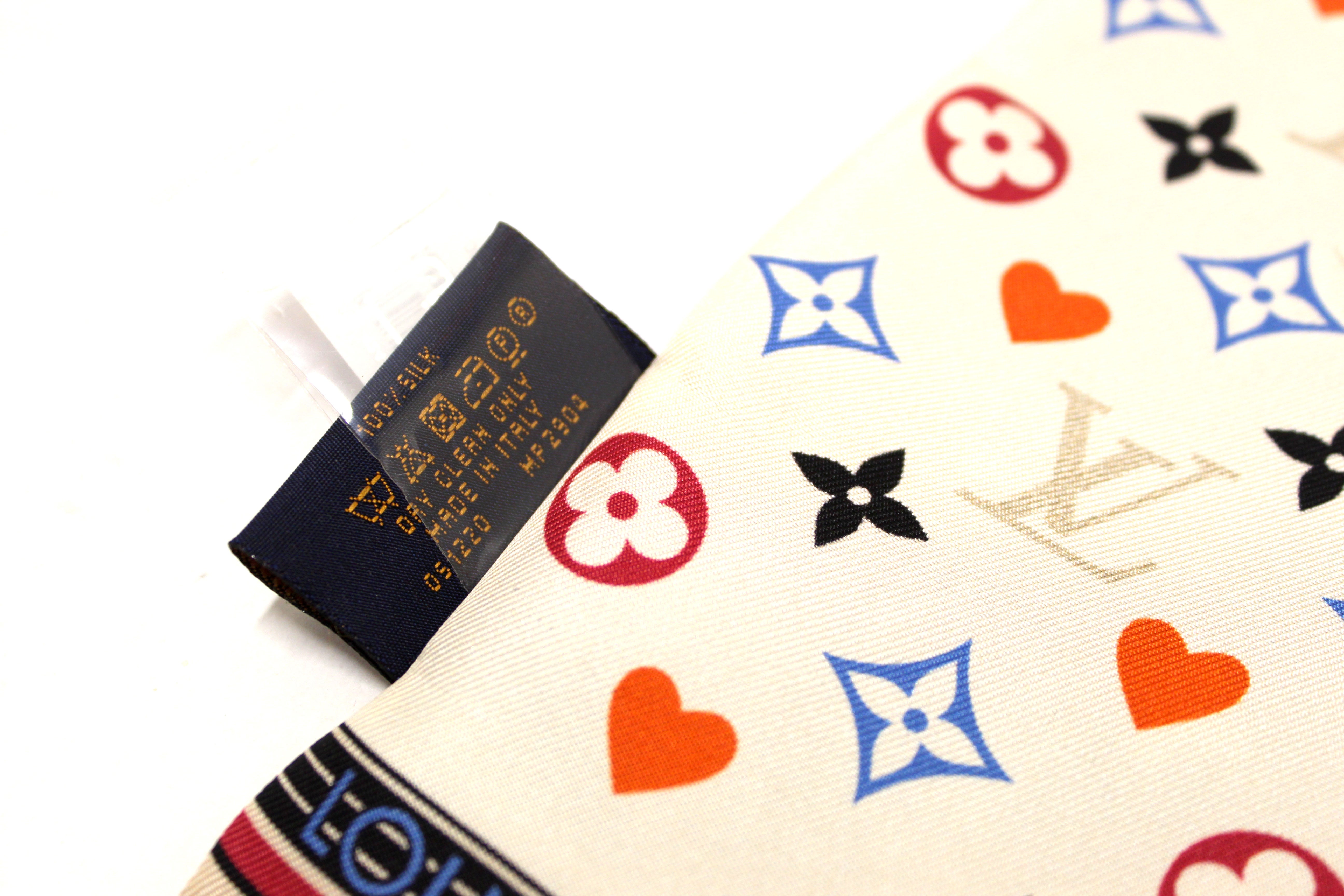 NEW Authentic Louis Vuitton Game On Monogram Heart Twilly Bandeau Scarf