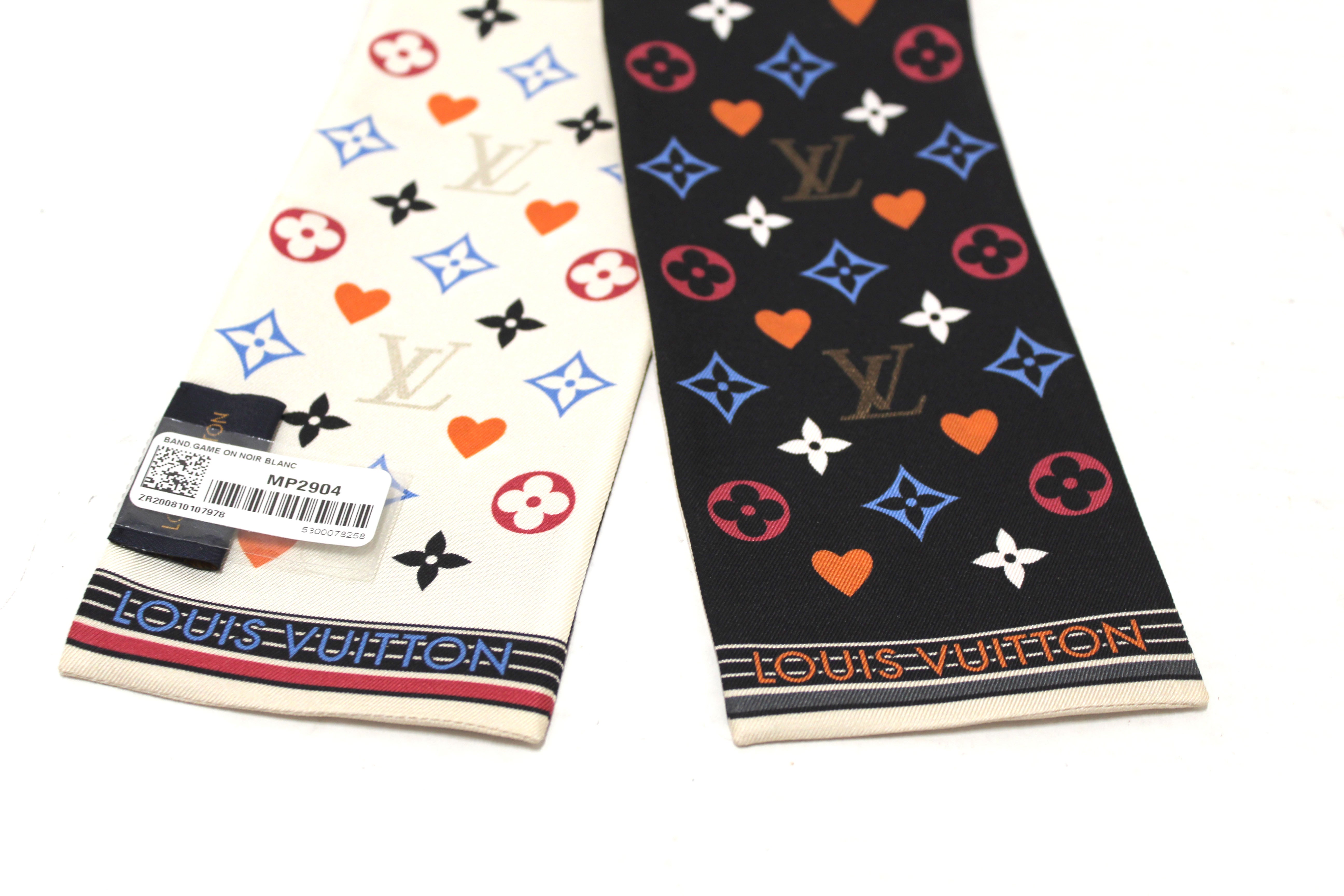 NEW Authentic Louis Vuitton Game On Monogram Heart Twilly Bandeau Scarf