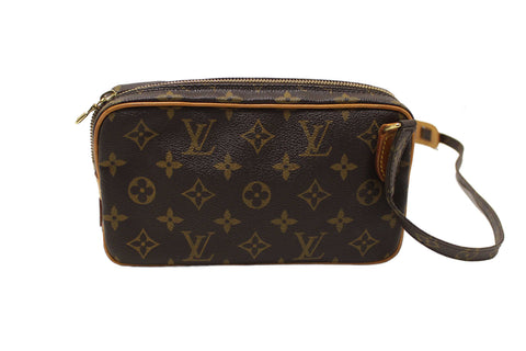 Authentic Louis Vuitton Classic Monogram Pochette Marly Bandouliere Messenger Bag
