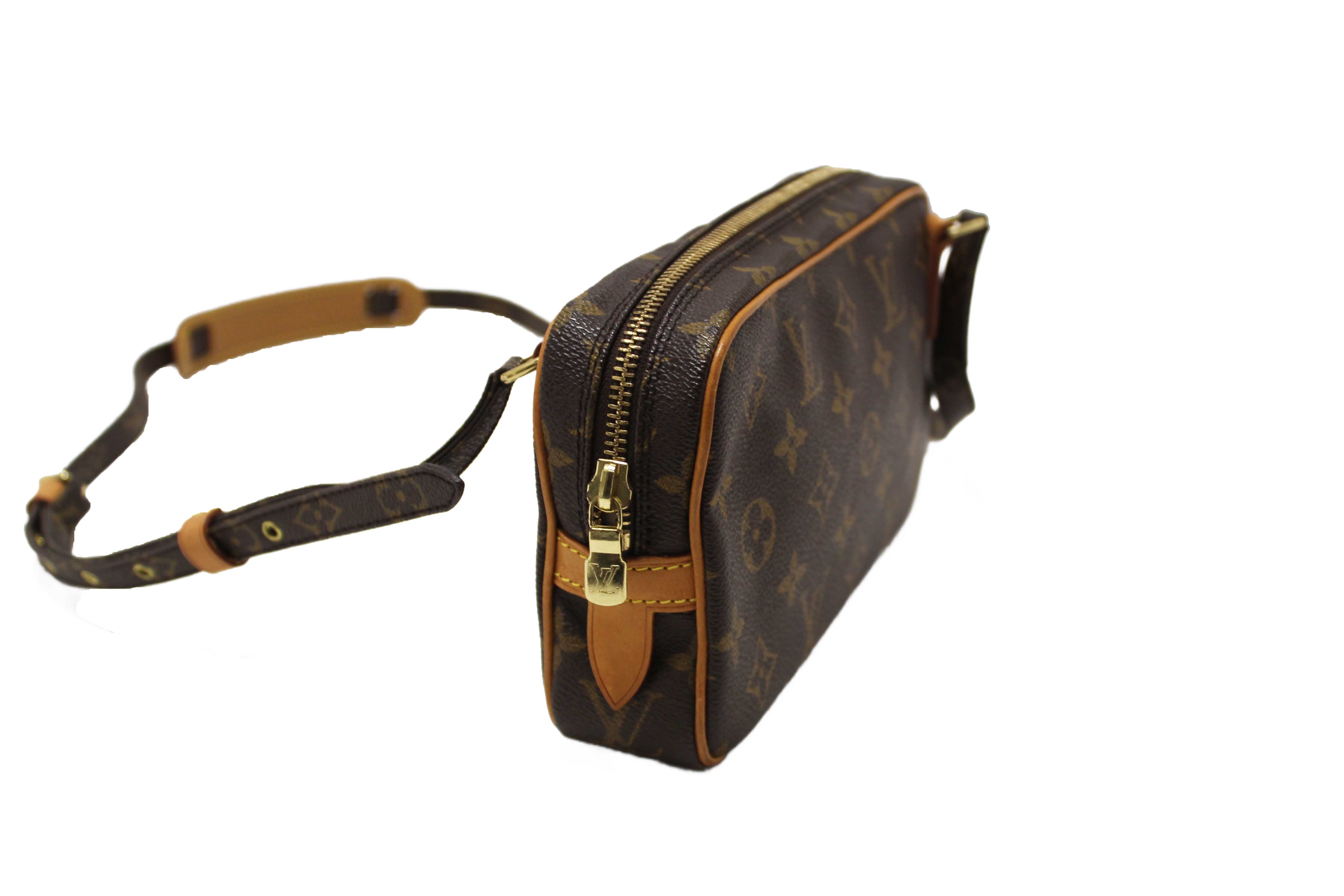 Authentic Louis Vuitton Classic Monogram Pochette Marly Bandouliere Messenger Bag
