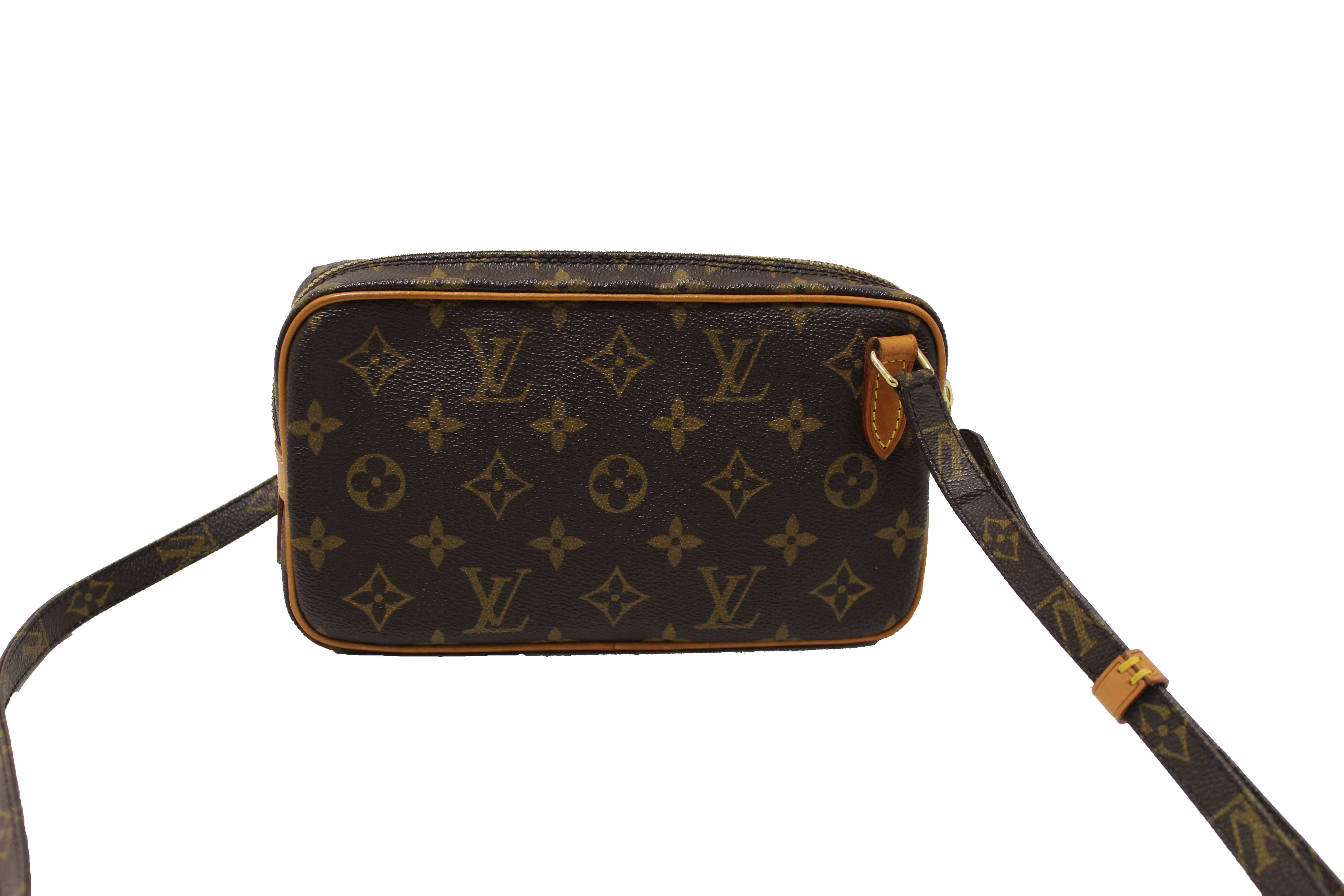 Authentic Louis Vuitton Classic Monogram Pochette Marly Bandouliere Messenger Bag