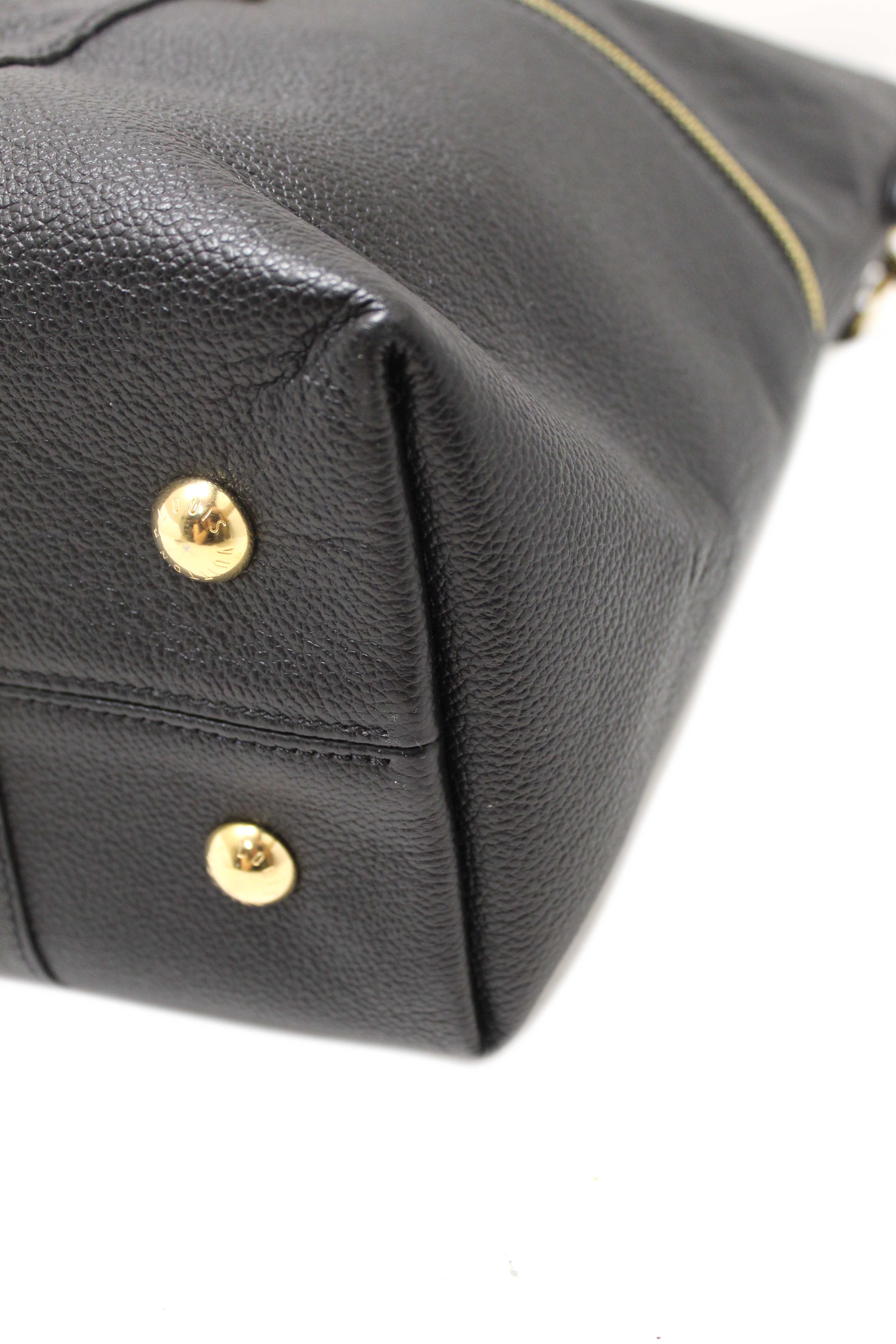 Authentic Louis Vuitton Black Monogram Empreinte Leather Melie Hobo Bag