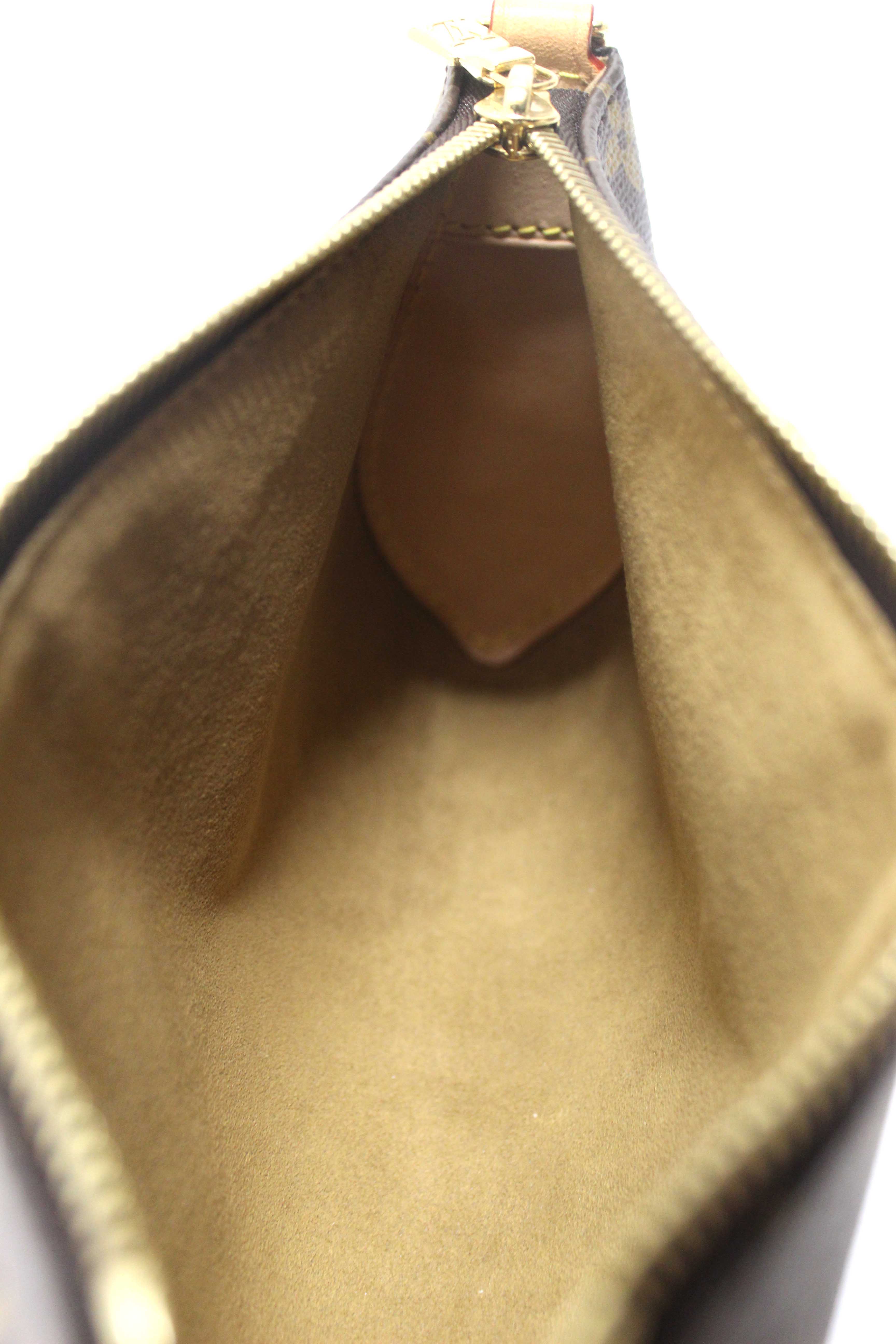 Authentic Louis Vuitton Classic Monogram Pochette Tirette Crossbody Bag