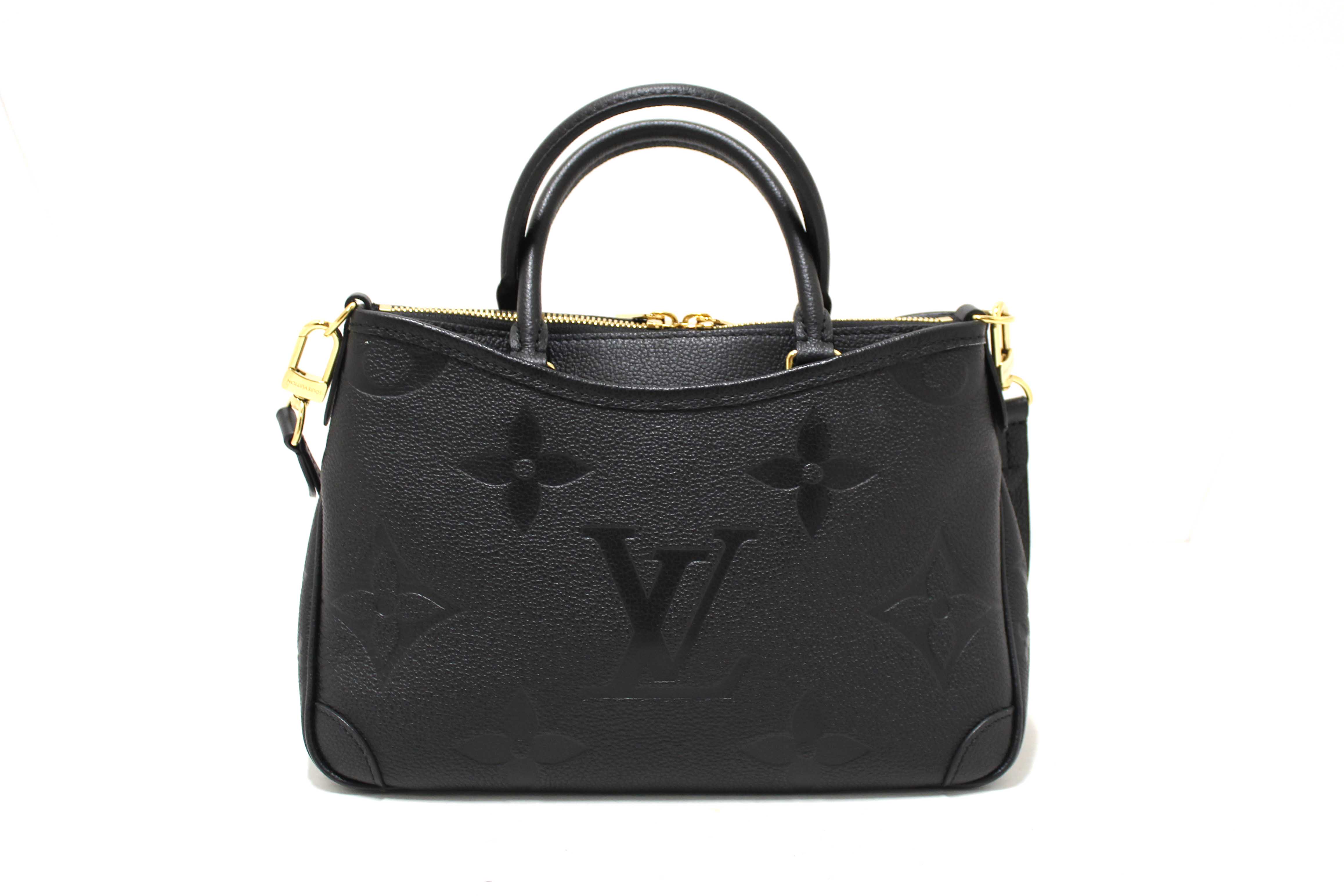 Authentic Louis Vuitton Black Empreinte Giant Trianon PM Handbag Shoulder Bag