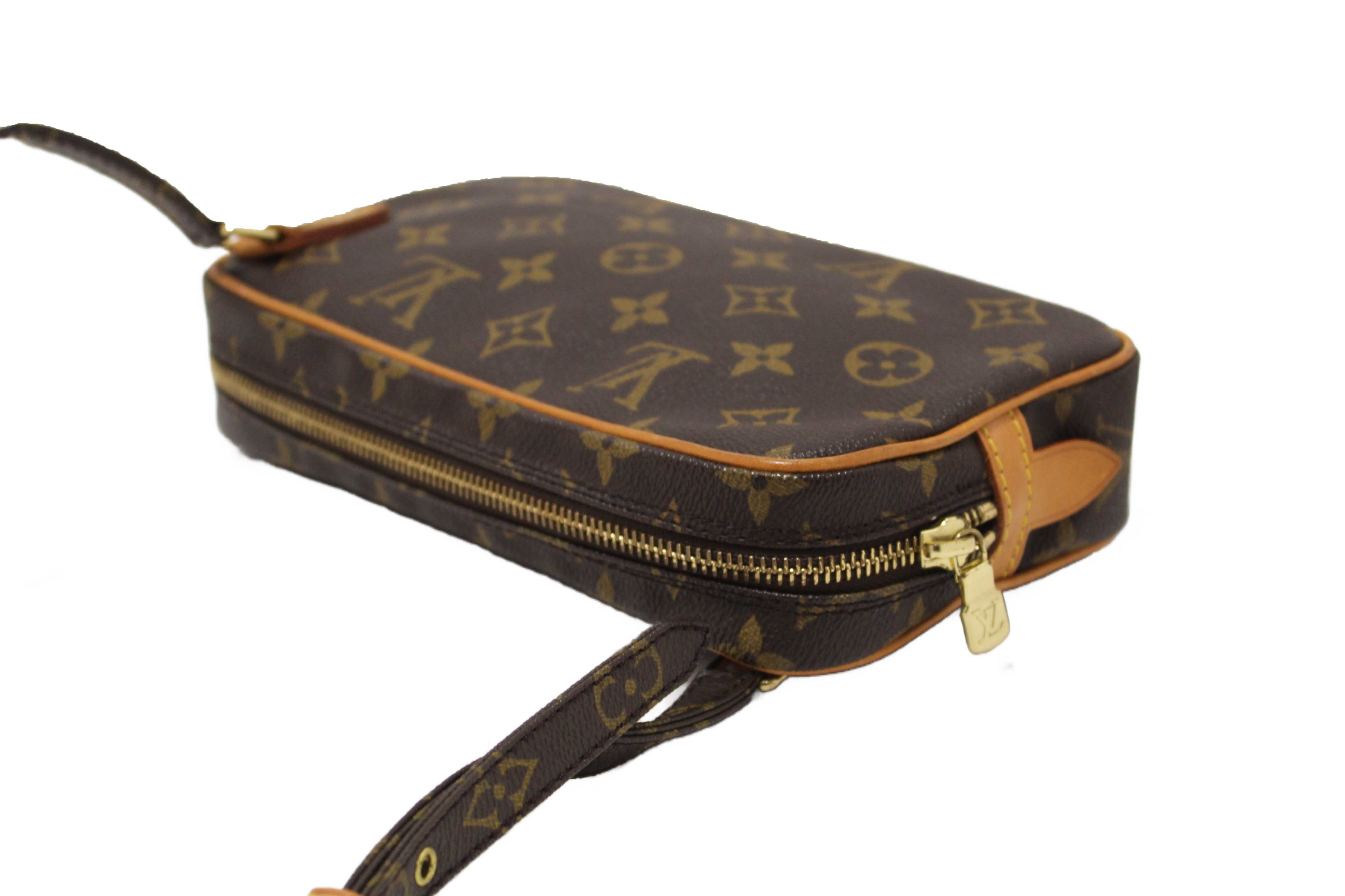 Authentic Louis Vuitton Classic Monogram Pochette Marly Bandouliere Messenger Bag