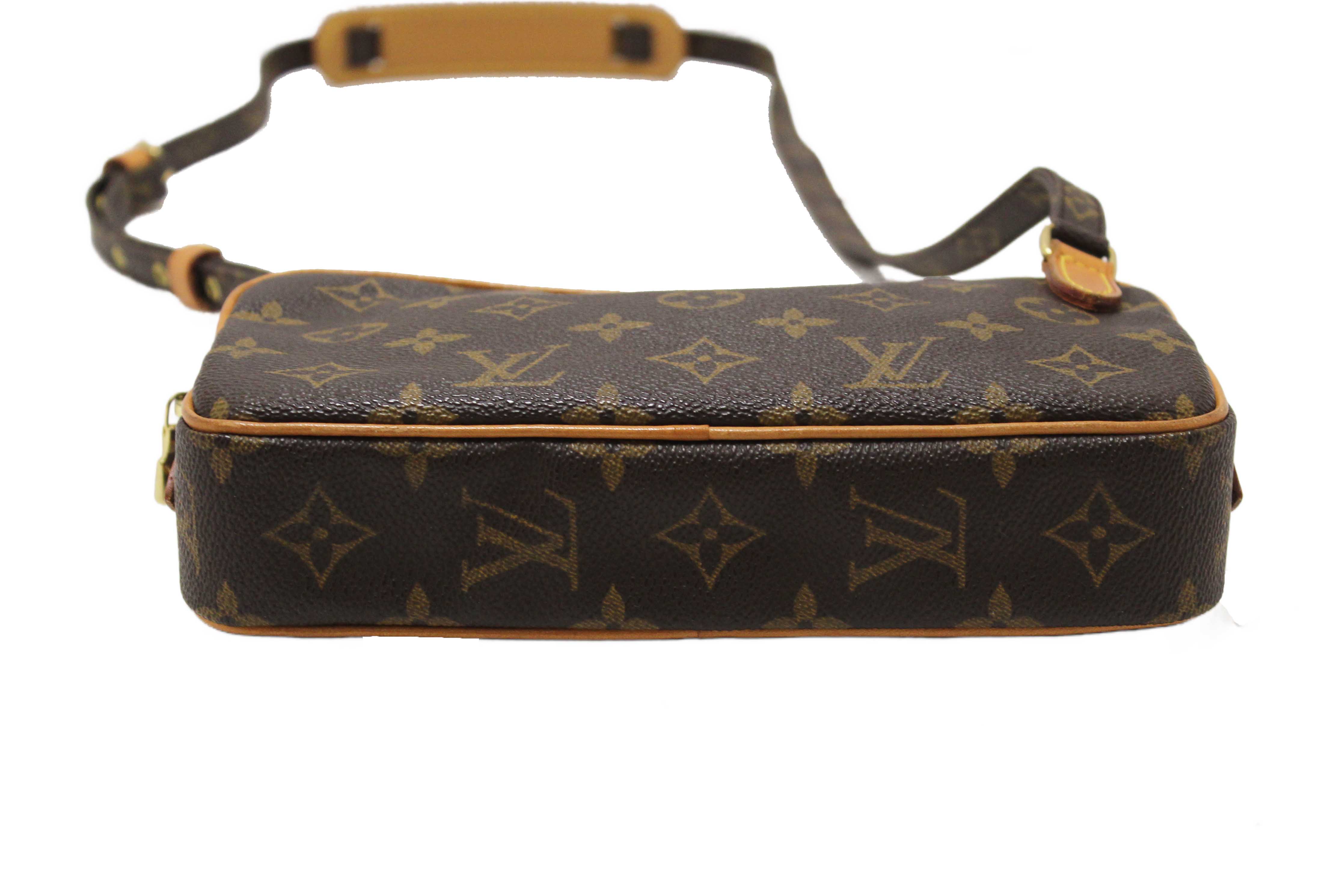 Authentic Louis Vuitton Classic Monogram Pochette Marly Bandouliere Messenger Bag