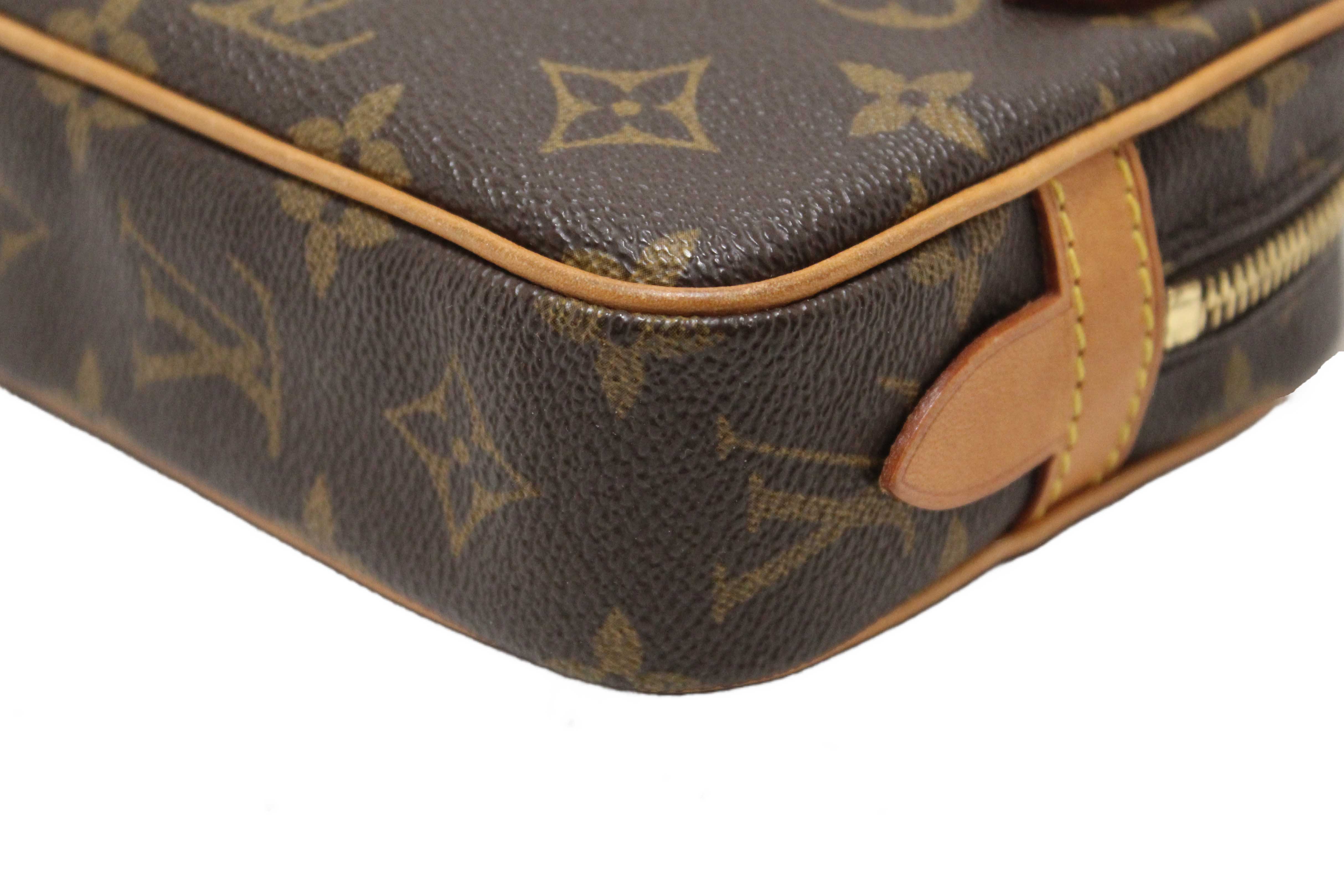 Authentic Louis Vuitton Classic Monogram Pochette Marly Bandouliere Messenger Bag