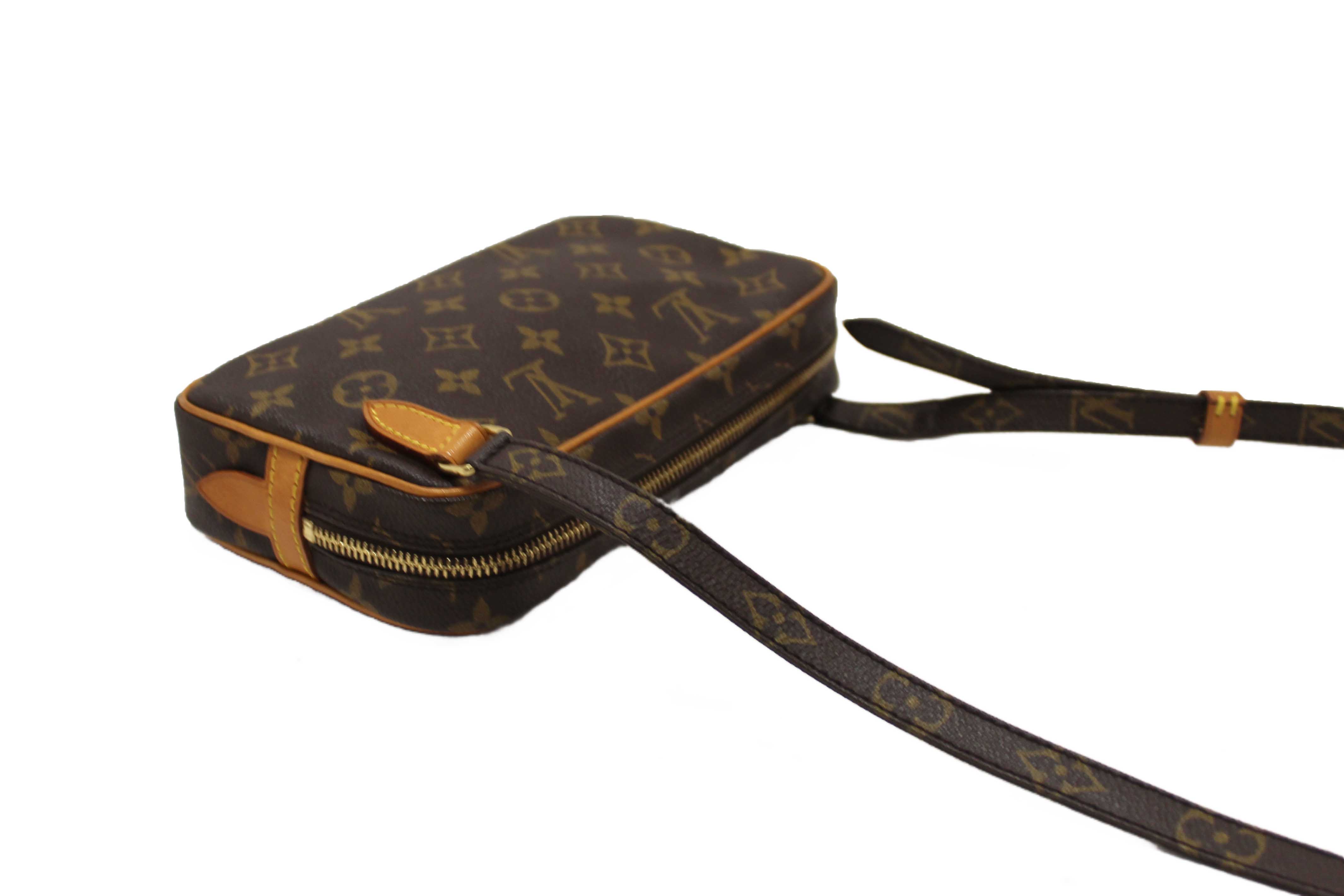 Authentic Louis Vuitton Classic Monogram Pochette Marly Bandouliere Messenger Bag