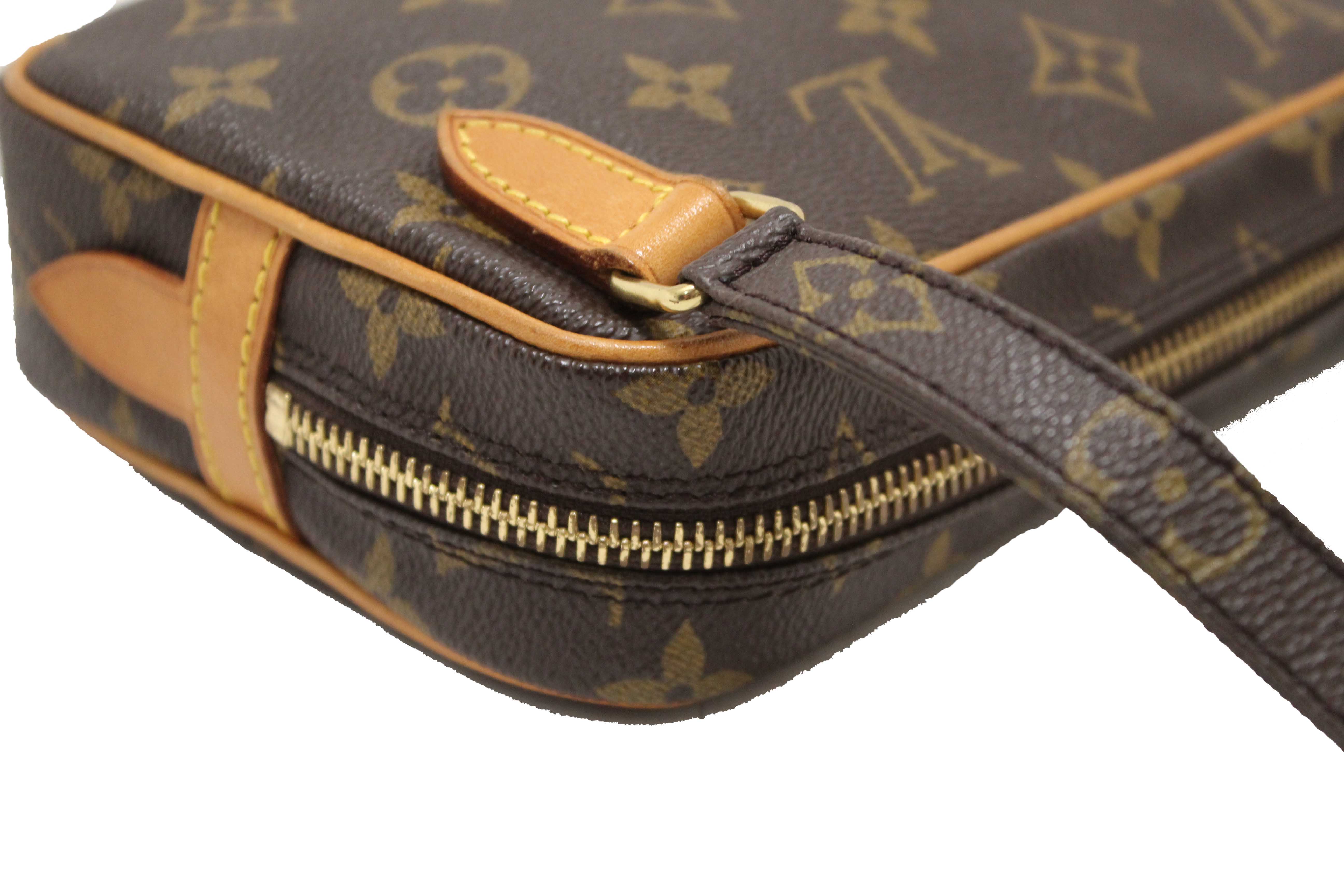 Authentic Louis Vuitton Classic Monogram Pochette Marly Bandouliere Messenger Bag