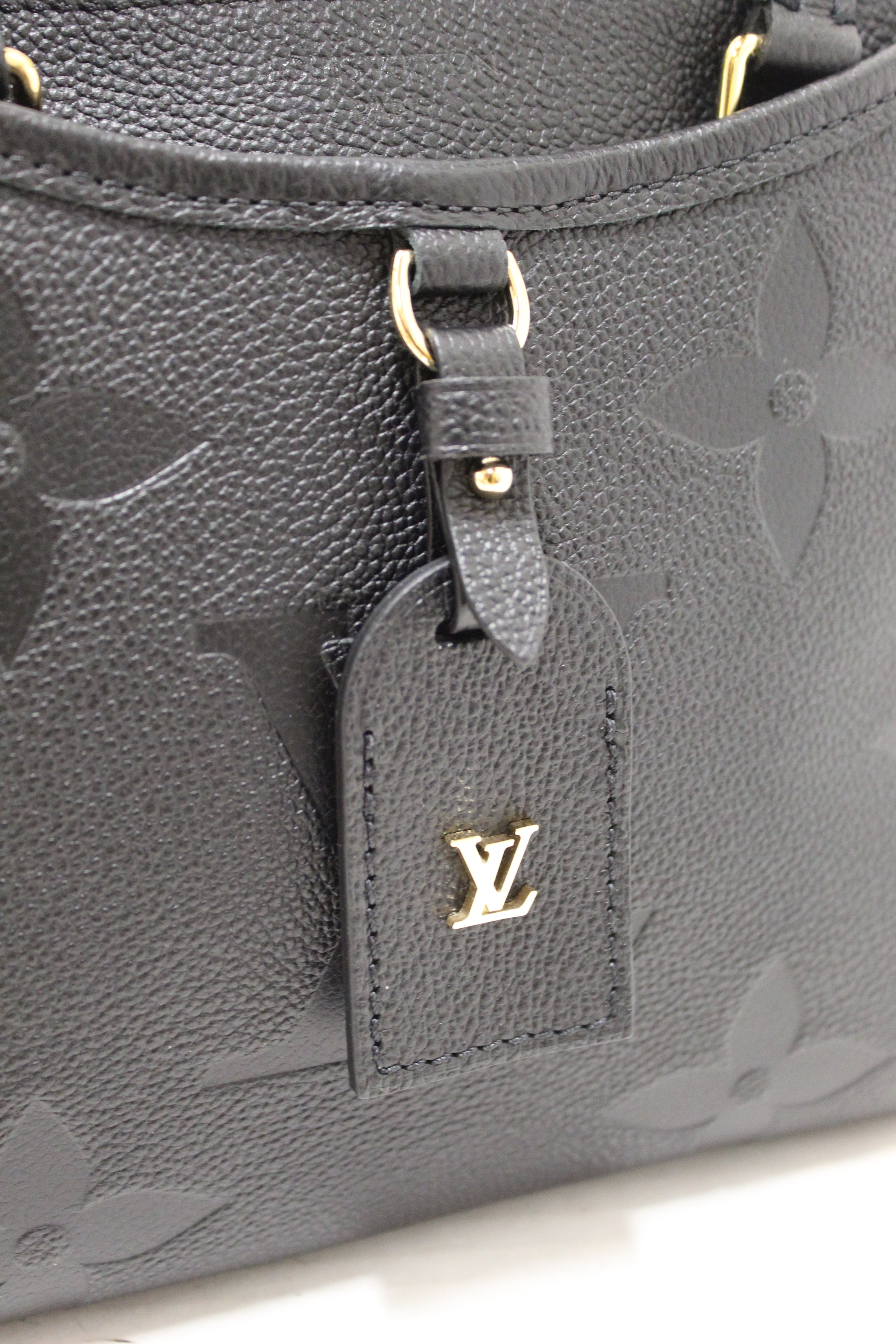 Authentic Louis Vuitton Black Empreinte Giant Trianon PM Handbag Shoulder Bag