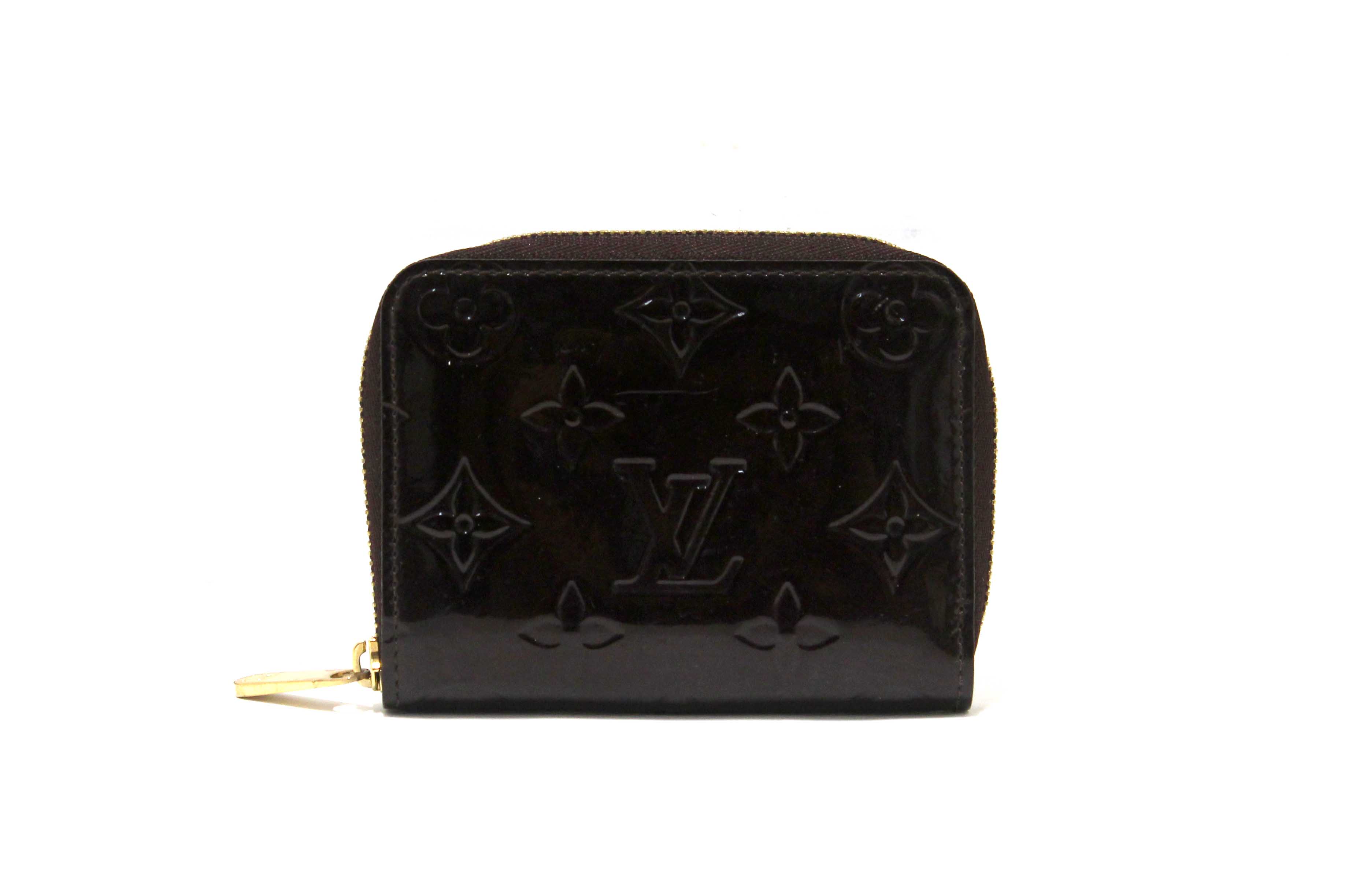 Authentic Louis Vuitton Amarante Monogram Vernis Leather Zippy Coin Purse