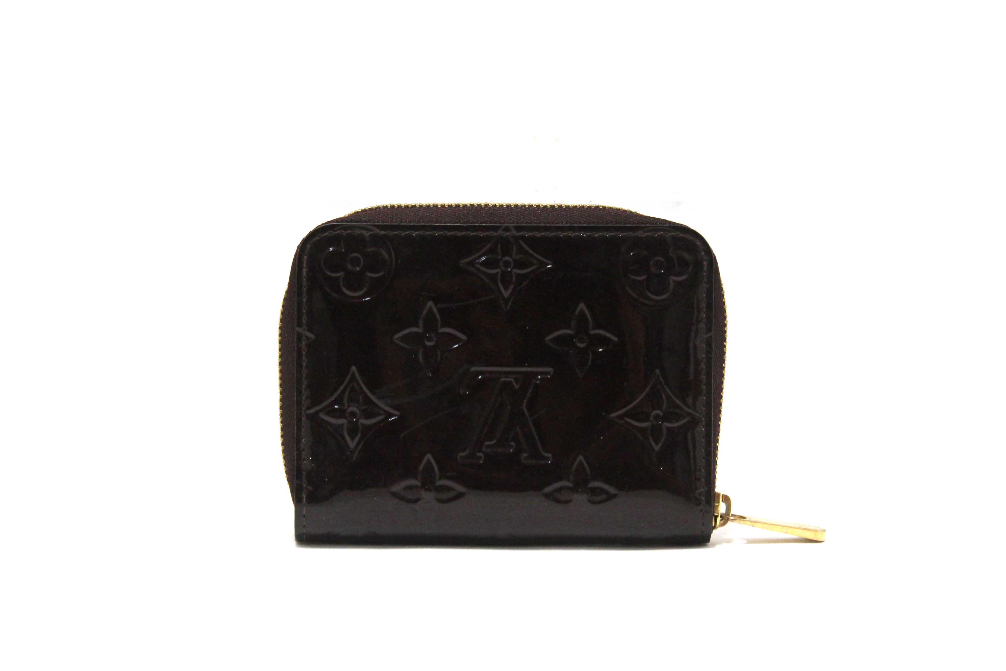 Authentic Louis Vuitton Amarante Monogram Vernis Leather Zippy Coin Purse