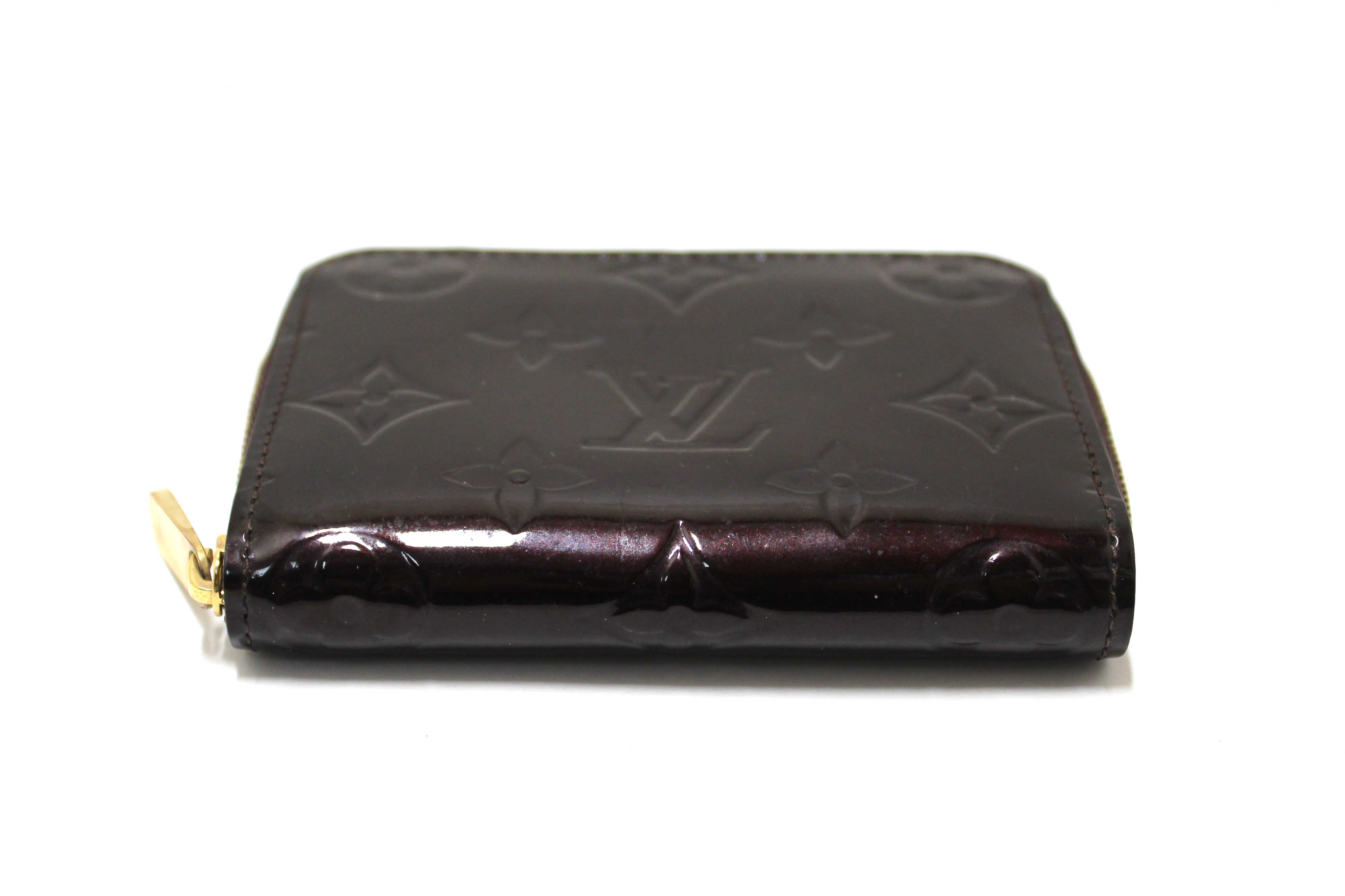 Authentic Louis Vuitton Amarante Monogram Vernis Leather Zippy Coin Purse