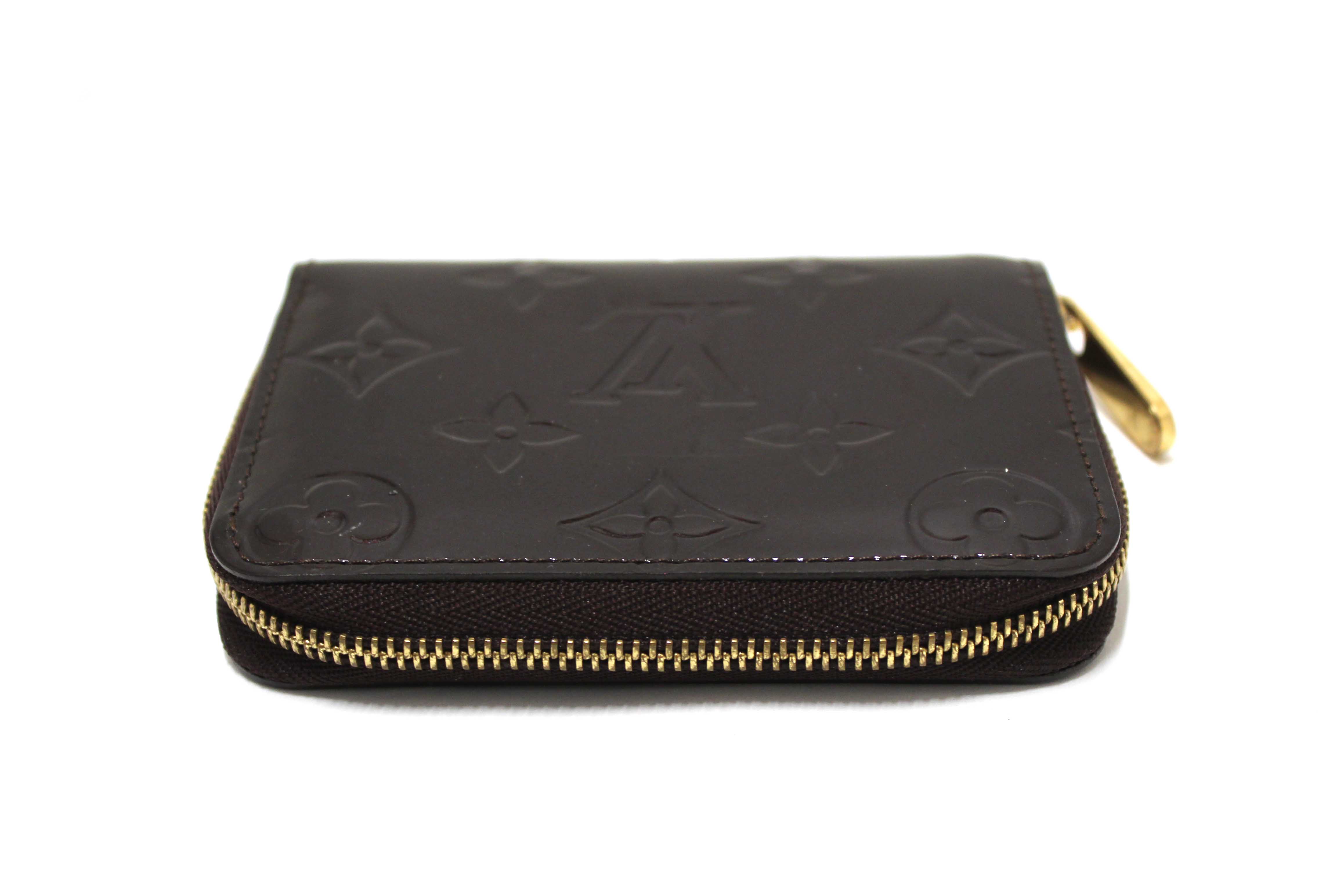 Authentic Louis Vuitton Amarante Monogram Vernis Leather Zippy Coin Purse
