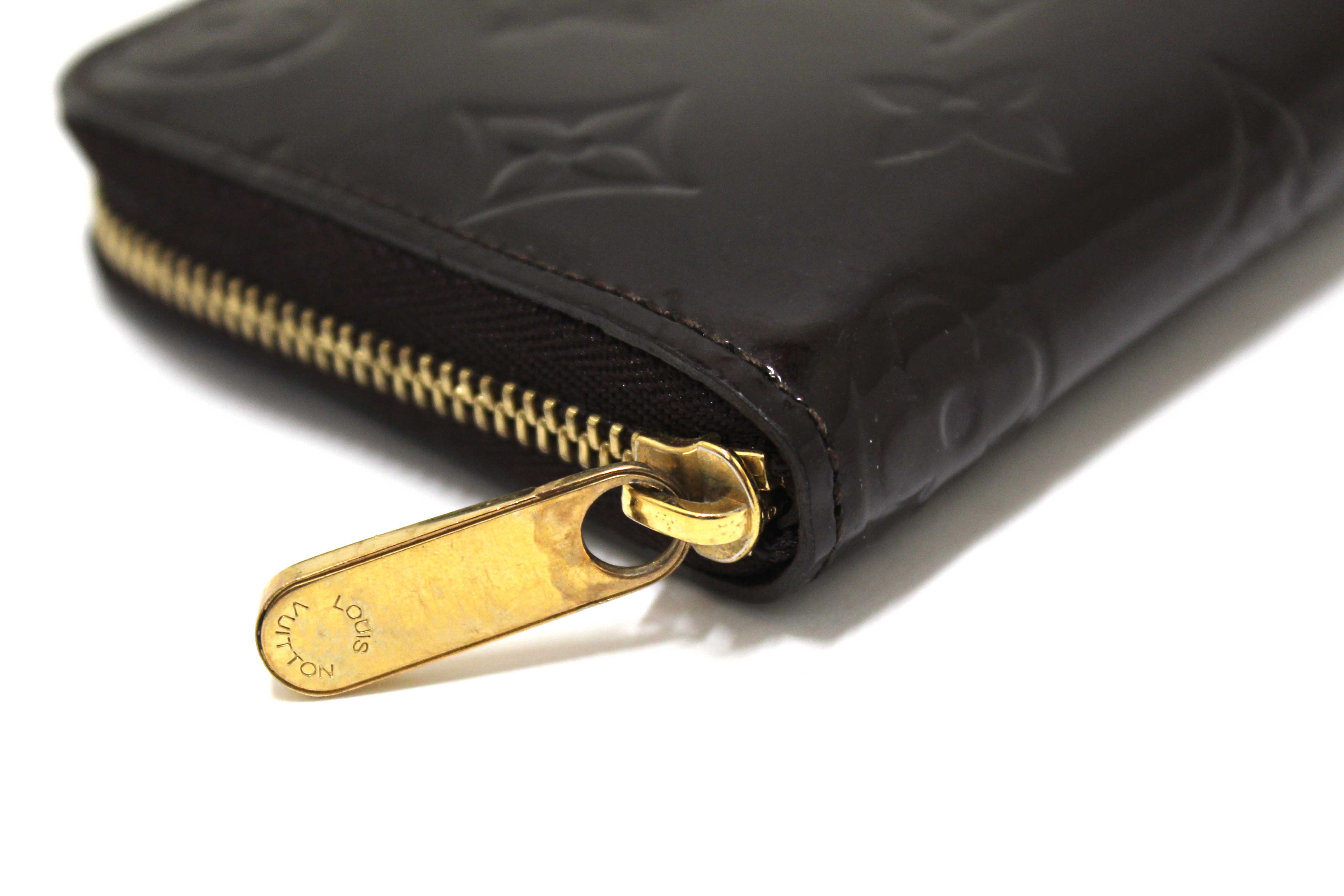 Authentic Louis Vuitton Amarante Monogram Vernis Leather Zippy Coin Purse