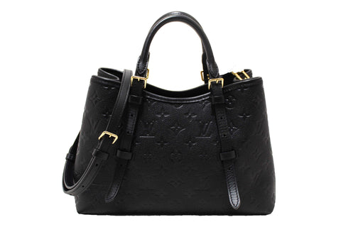 Authentic Louis Vuitton Black Monogram Empreinte Babylone Tote PM Bag
