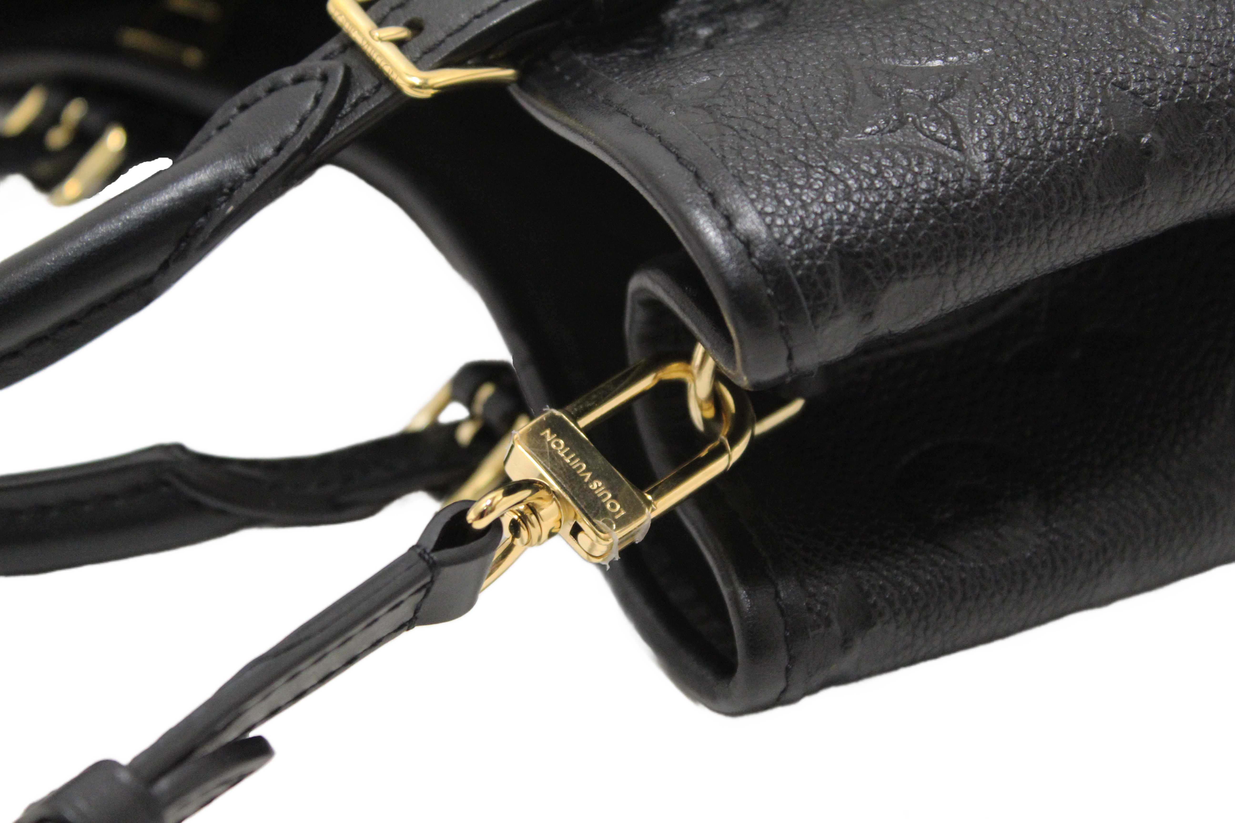 Authentic Louis Vuitton Black Monogram Empreinte Babylone Tote PM Bag