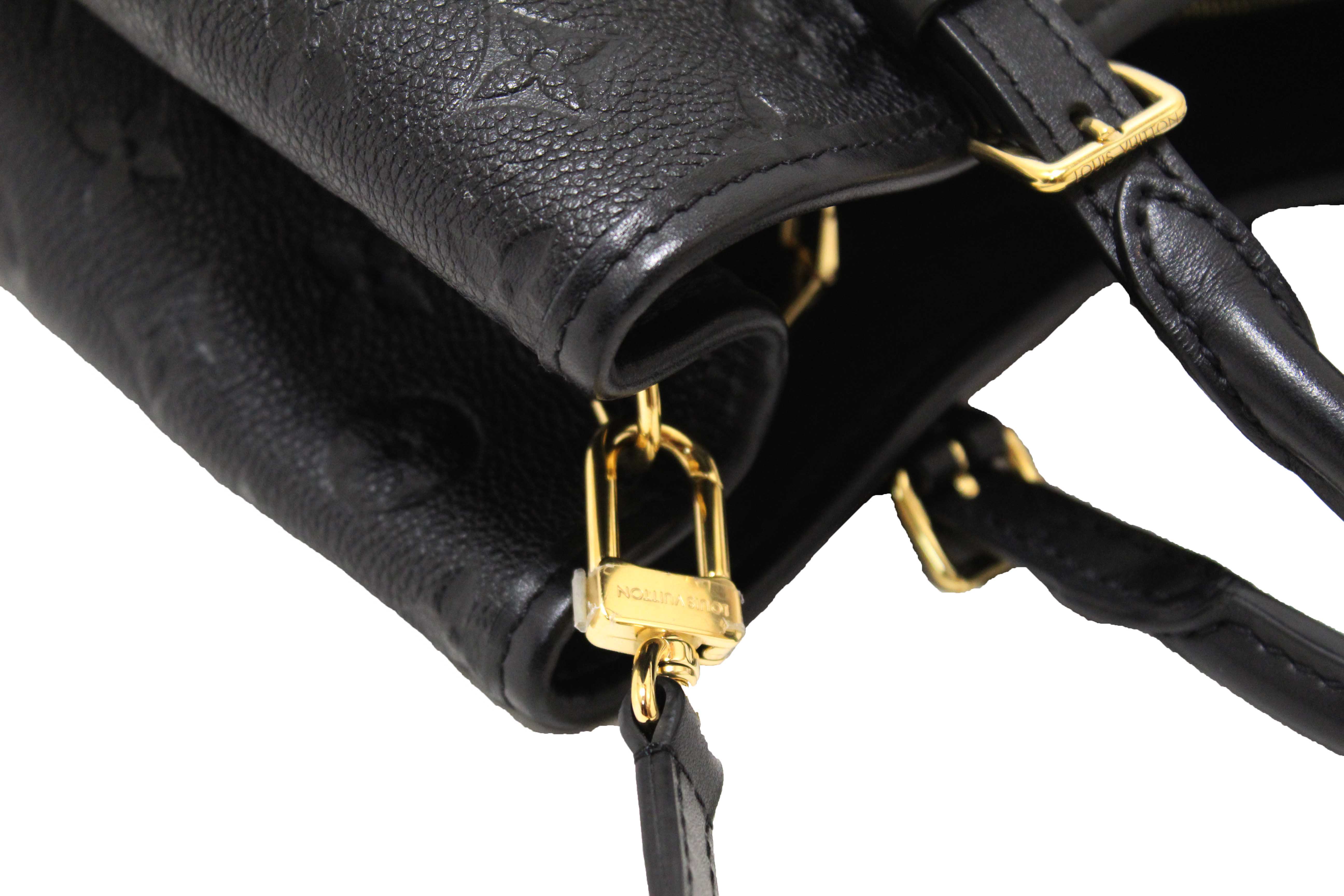 Authentic Louis Vuitton Black Monogram Empreinte Babylone Tote PM Bag